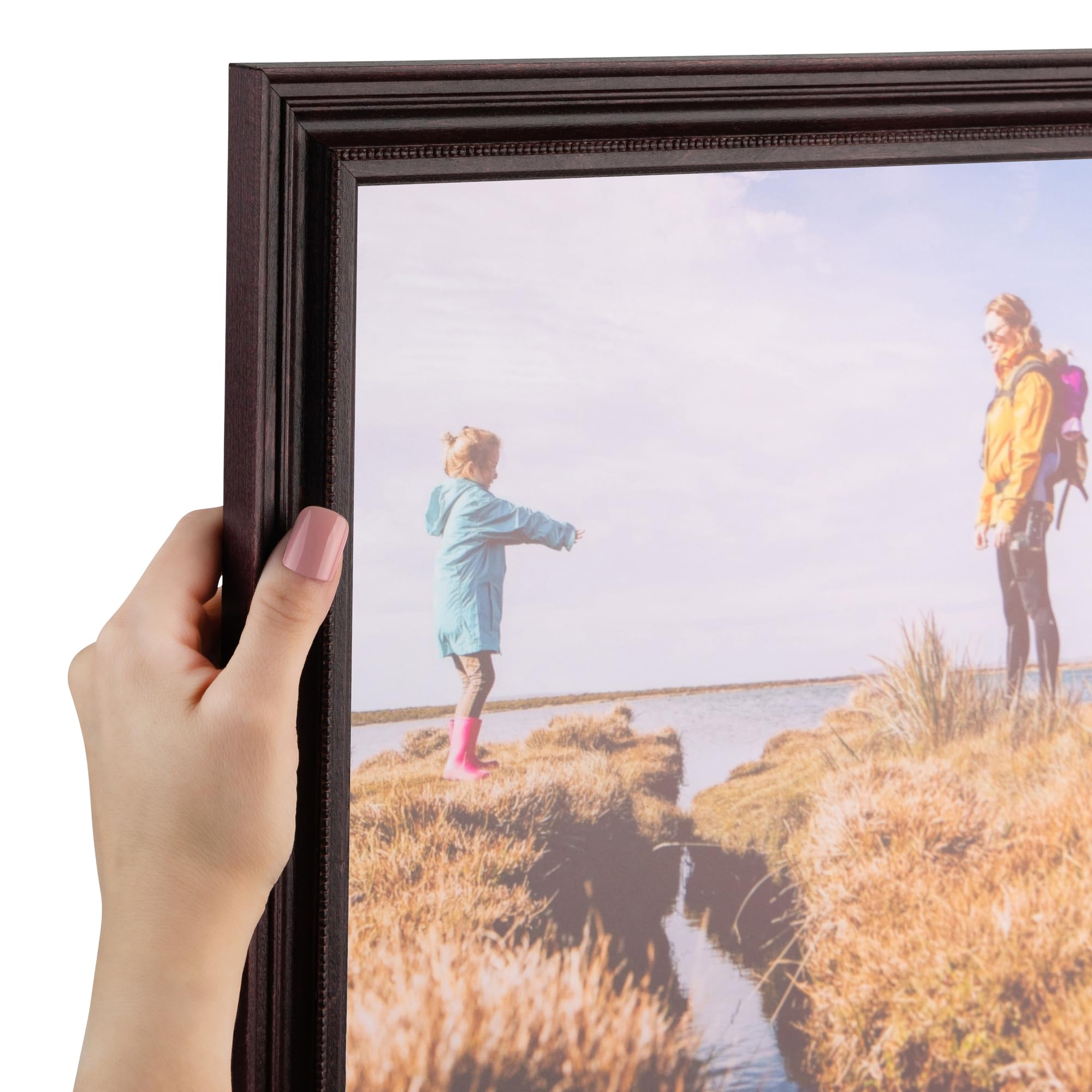 ArtToFrames 5x22 inch Dark Cherry Stain Wood Picture Frame, 2WOM0066-81375-YCHY-5x22