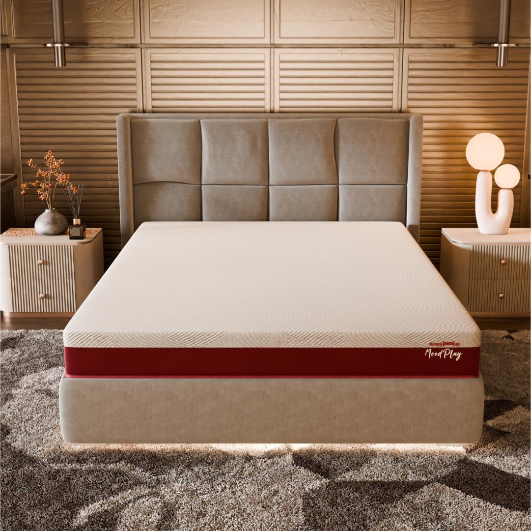 Sleepyhug Moodplay Natural Latex 8 Inch Mattress | Touchsense Technology | Enhanced Impact Absorption And Stable Sleep | Queen B