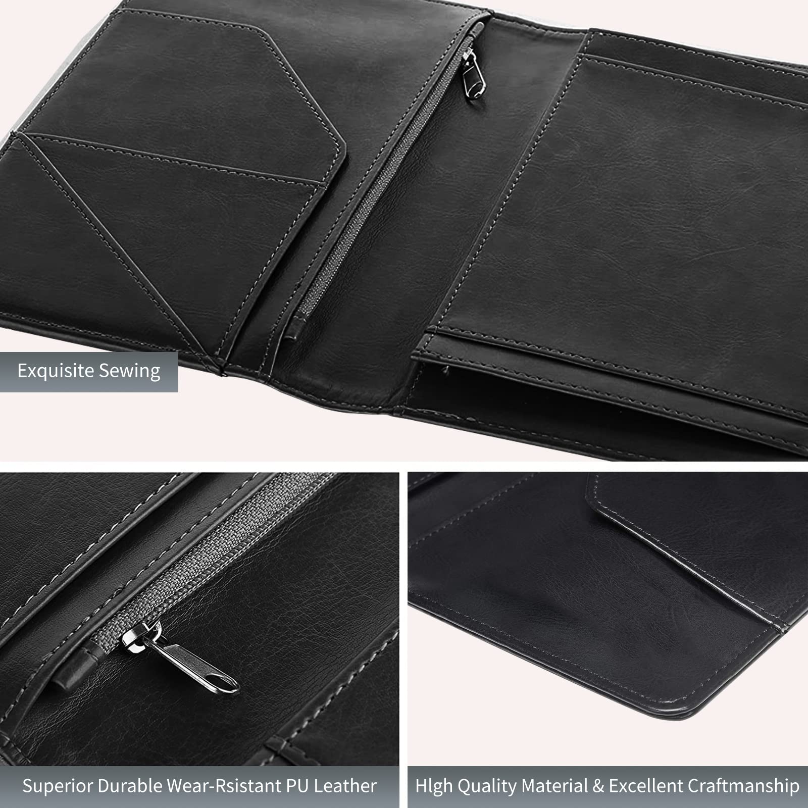 Dinosaur Cute Server Books For Waitress, Waiter Book Server Wallet With Zipper Money Pocket, Waitress Ticket Book Holder Restaur