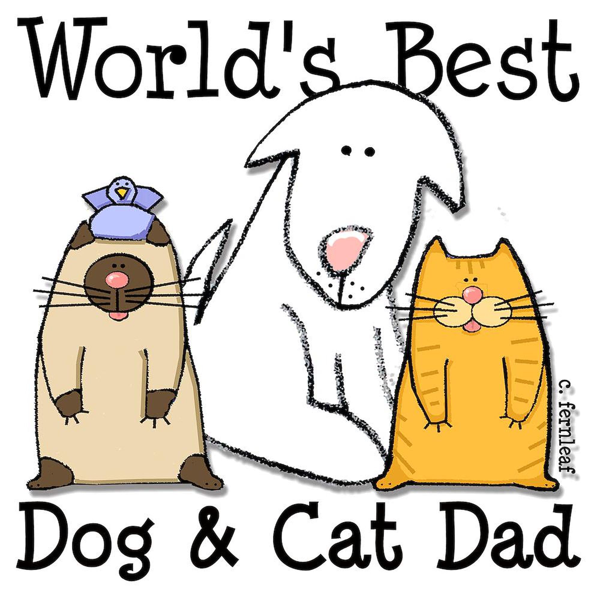 CafePress World's Best Dog And Cat Dad Large Mug 15 oz (444 ml) Ceramic Coffee Mug