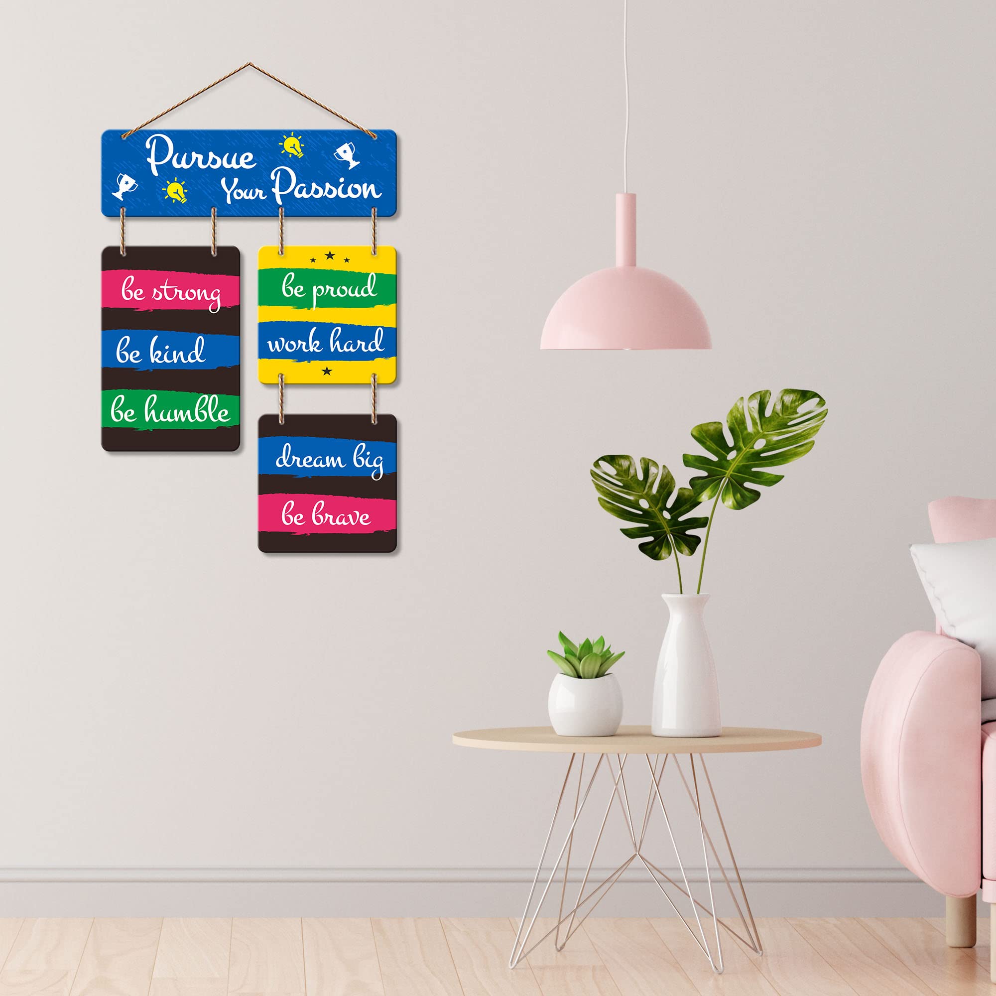 Artvibes Pursue Your Passion Decorative Wall Art MDF Wooden Wall Hanger for Living Room | Bedroom | Home Decor | Office | Gift |