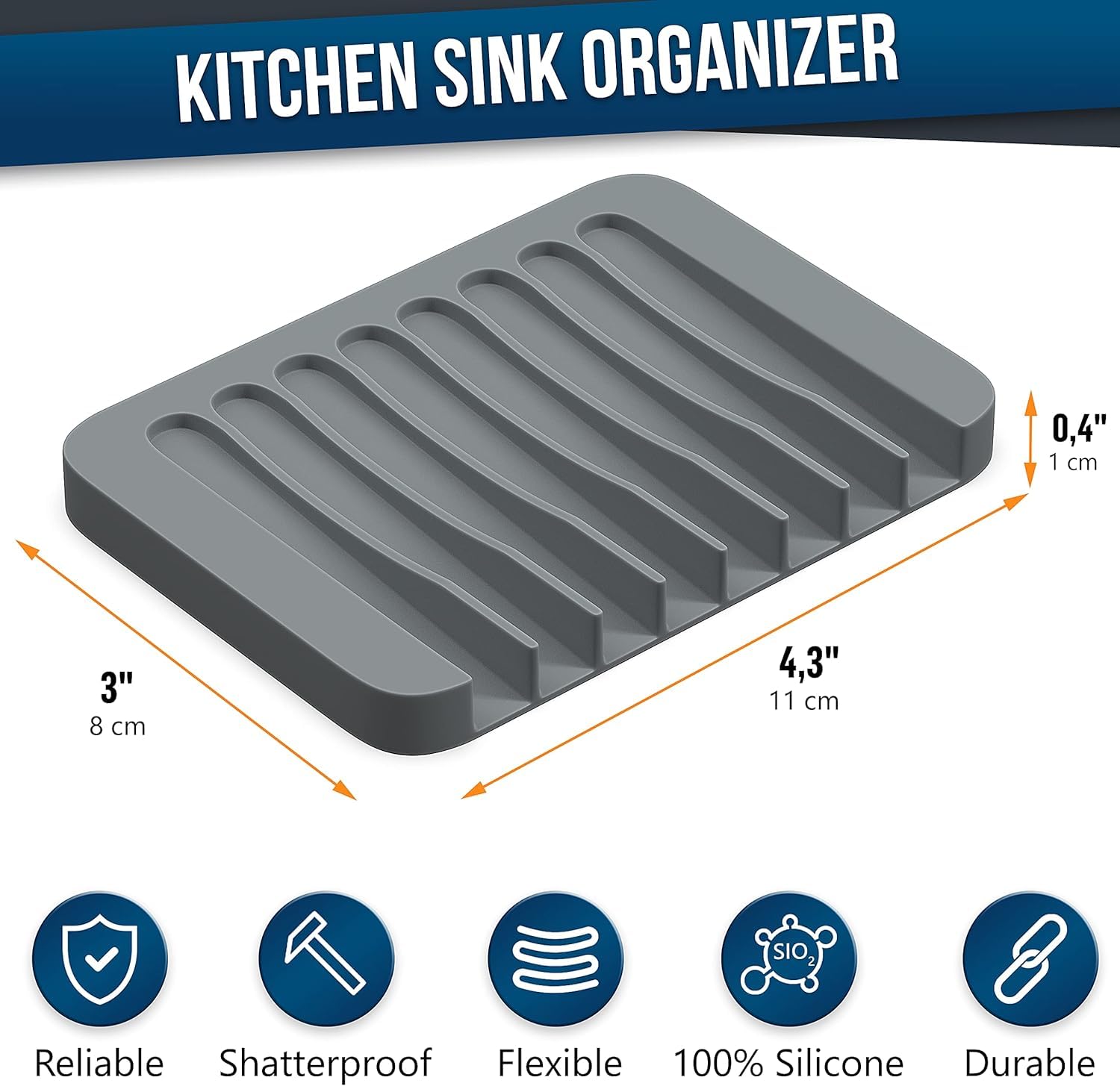 Ramkuwar Silicone Soap Dish Soap Saver Waterfall Anti-Slip Design Soap Holder With Drainage For Shower Kitchen Sink Bathroom Eas