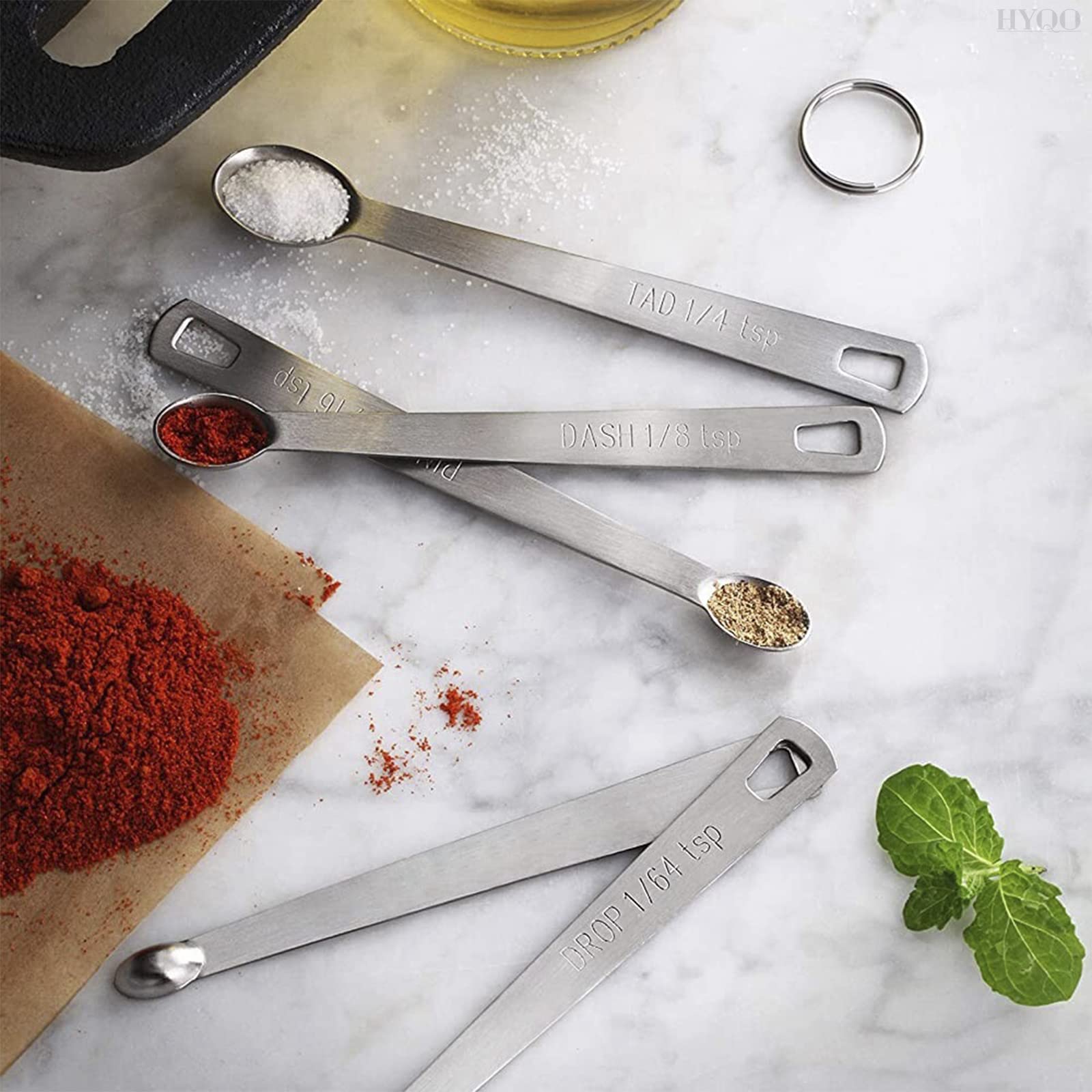 5Pcs Stainless Steel Measuring Spoons - Mini Measuring Spoons Set Teaspoon Measuring Spoons Stainless Steel Coffee Measuring Spo