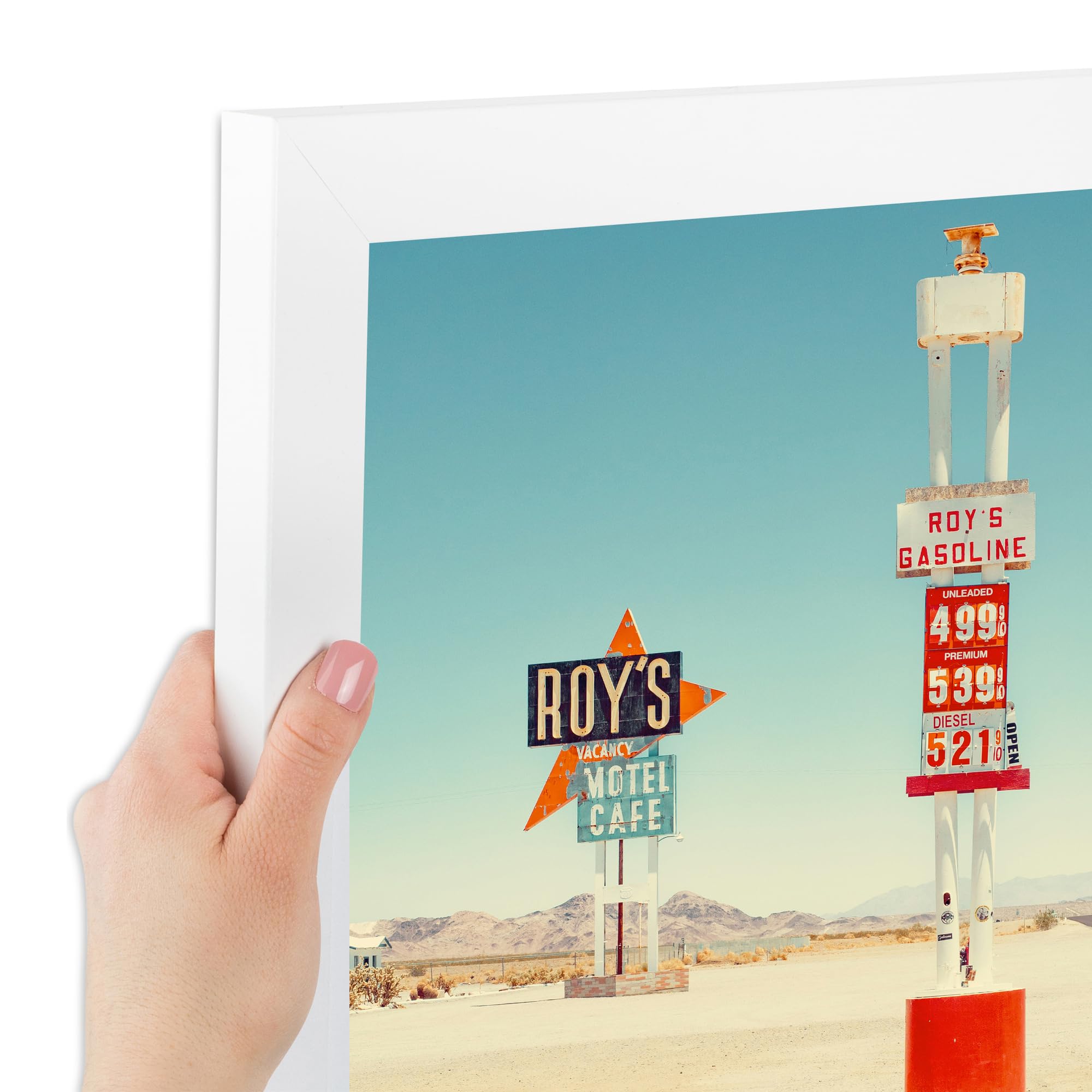 ArtToFrames 6x35 Inch White Picture Frame, This 1.25 Inch Custom Poster Frame is Soft White - Comes with Economy Acrylic and Cor