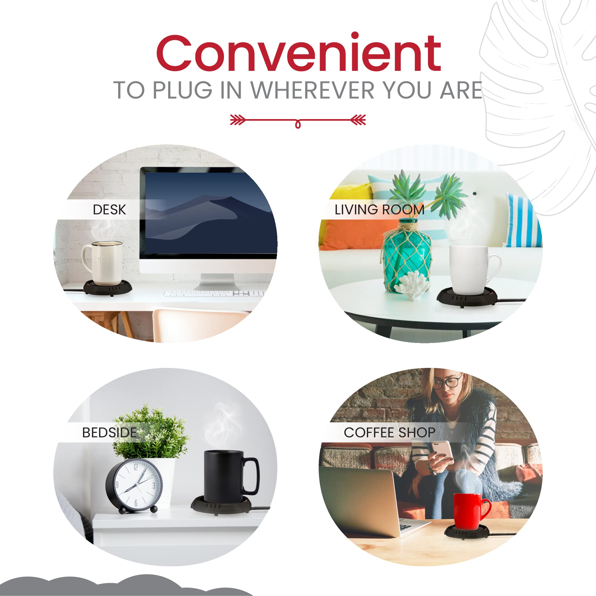 Candle Warmer Plate Safely Releases Scents Without A Flame - Used As Candle Jar Warmer, Coffee Warmer, Mug Warmer, Cup Warmer, T