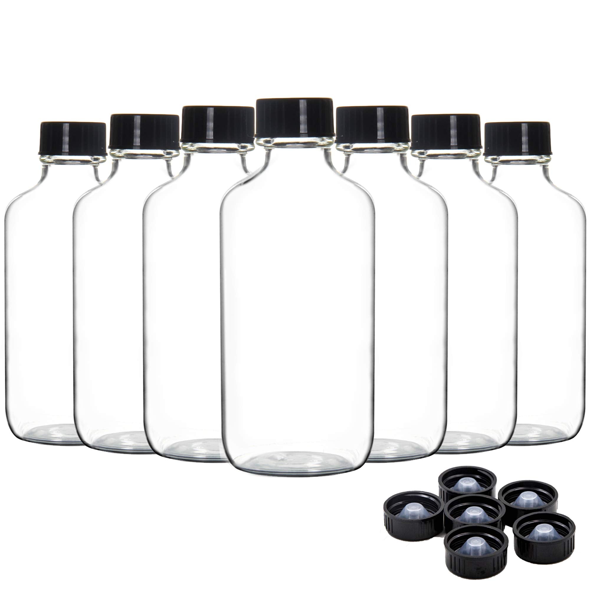 Youngever 16 Pack Empty Glass Bottles With Lids, Refillable Container For Essential Oils, Vanilla Extract And More (4 Ounce)