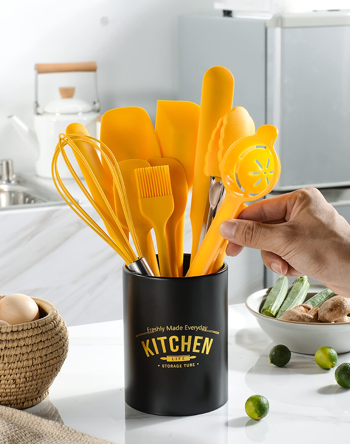 Silicone Spatula Set Of 11 Kitchen Utensils With Iron Holder For Baking, Cooking, And Mixing,Cooking Spatulas Nonstick Cookware,
