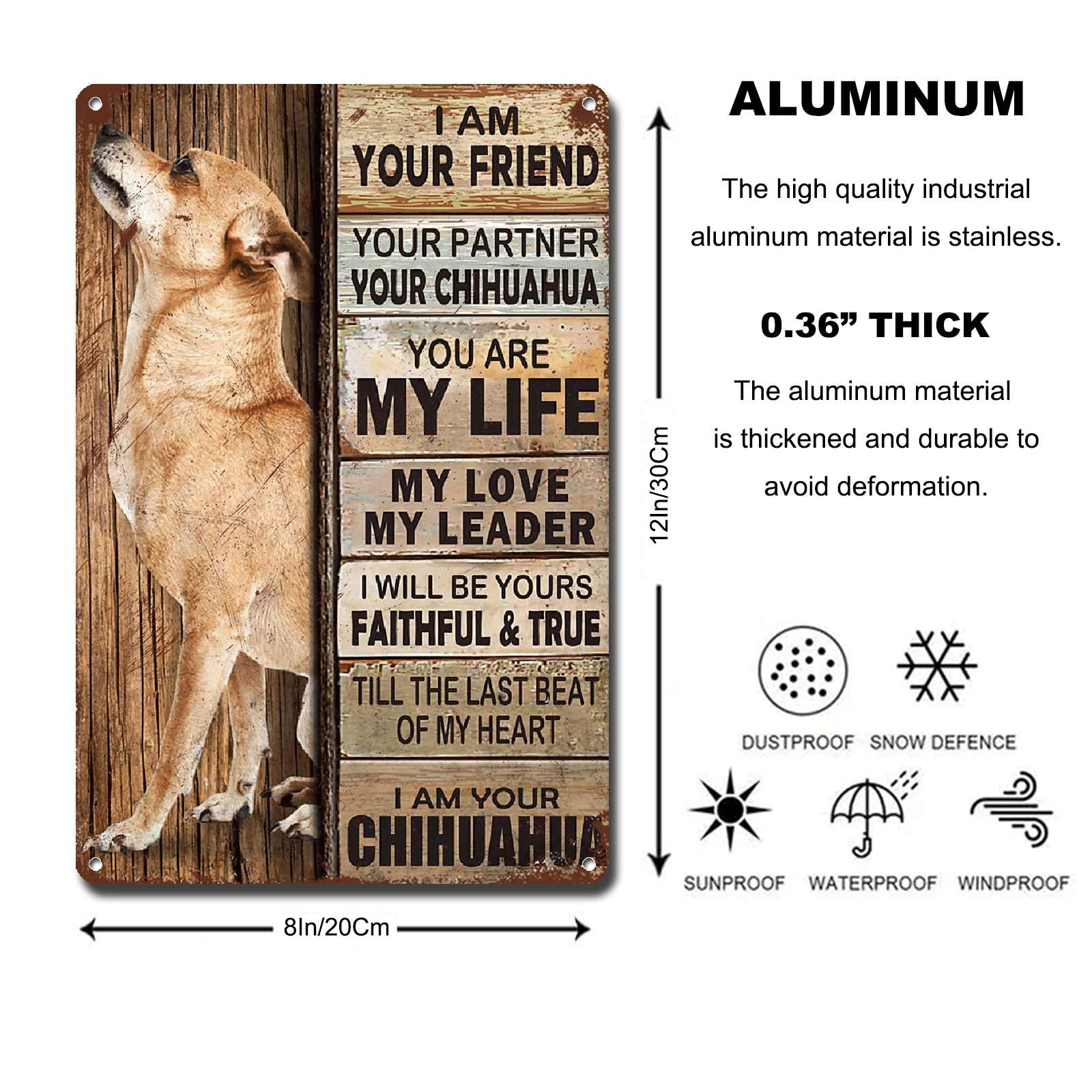 Lygond Metal Sign Tin Sign Vintage Wall Art I Am Your Friend Gift For Chihuahua Lovers Dog Lovers Vintage Wall Art Prints Tin Si