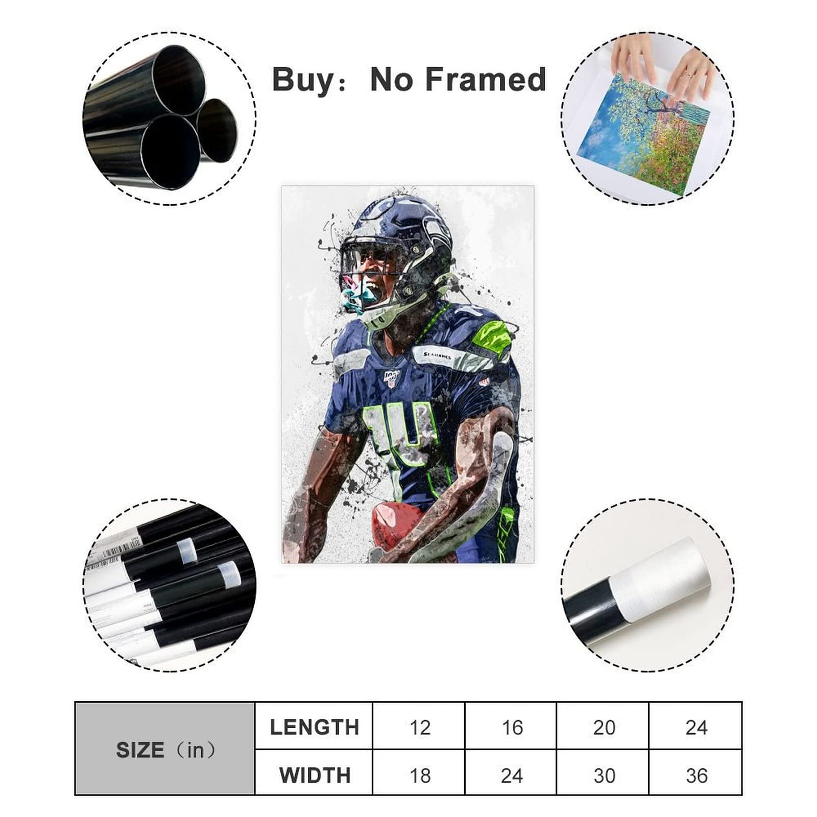 Dk Metcalf Poster Canvas Poster Bedroom Decor Sports Landscape Office Room Decor Gift Unframe: 12X18Inch(30X45Cm)