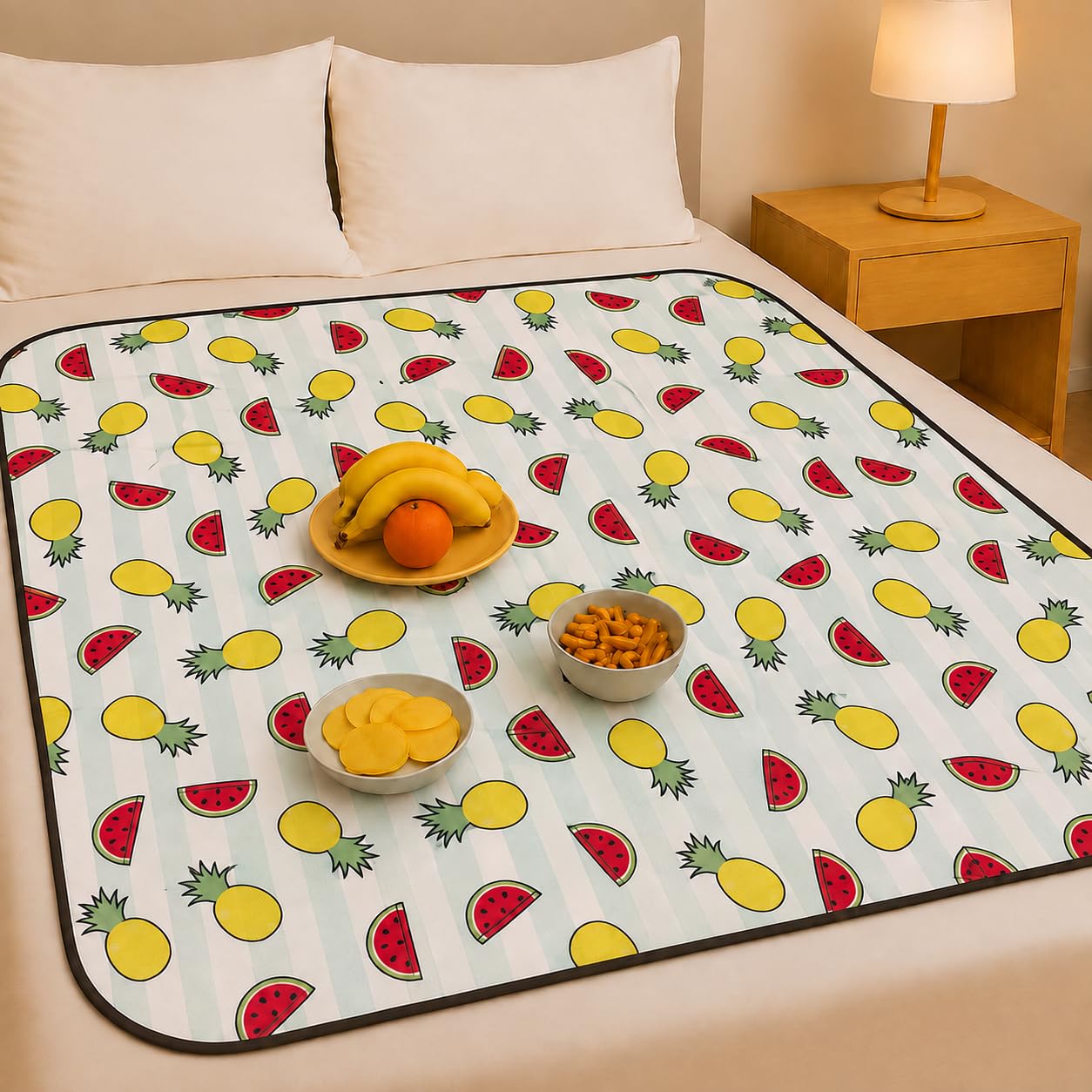 NKK PNP Waterproof Food Mat for Bed | Reversible Bed Server for Home, Kitchen & Living Room Size 36x36 (Ultra Magic)