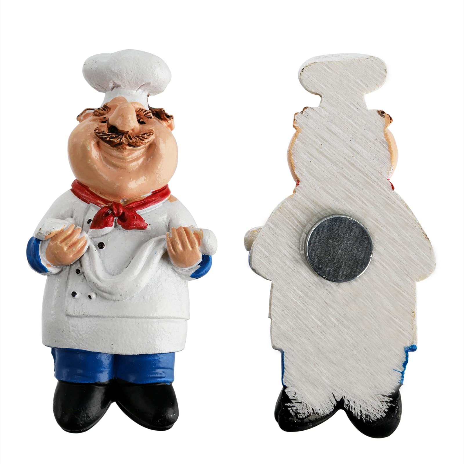 Lyellfe 10 Pieces Chef Fridge Magnets, Cute Italian Chef Magnets For Refrigerator, Funny Kitchen Chef Figurine Decorations, 3D R