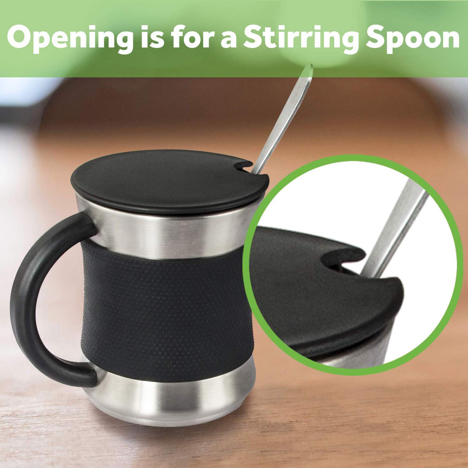 COSORI Coffee Mug with Lids Set of 2  Stainless Steel Cups with Heat-resistant Handle & Slip-resistant Sleeve  17 oz  Best Match w/Mug Warmer  for Coffee Tea Water Cocoa  Milk  C1601-CM  Black & Blue