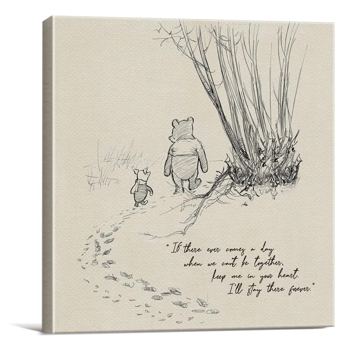 Classic Winnie The Pooh Wall Art Decor If There Ever Comes A Day Quote Canvas Painting Pictures Framed Print Sign Artwork Ready