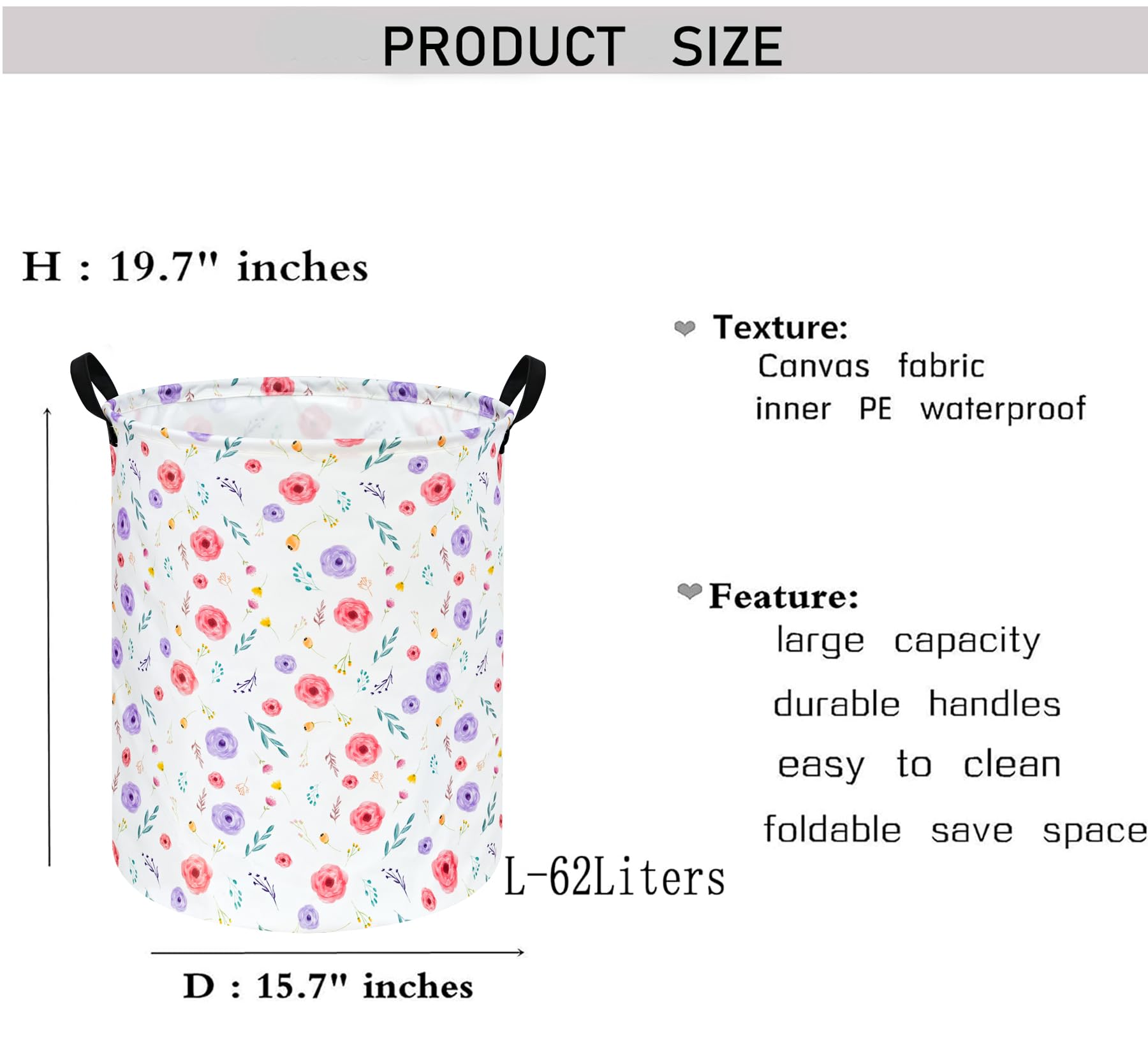 Kunro Laundry Basket Nursery Hamper Kids Storage Bin Baby Toy Organizer Box Mother'S Day Gift Basket For Room Decor