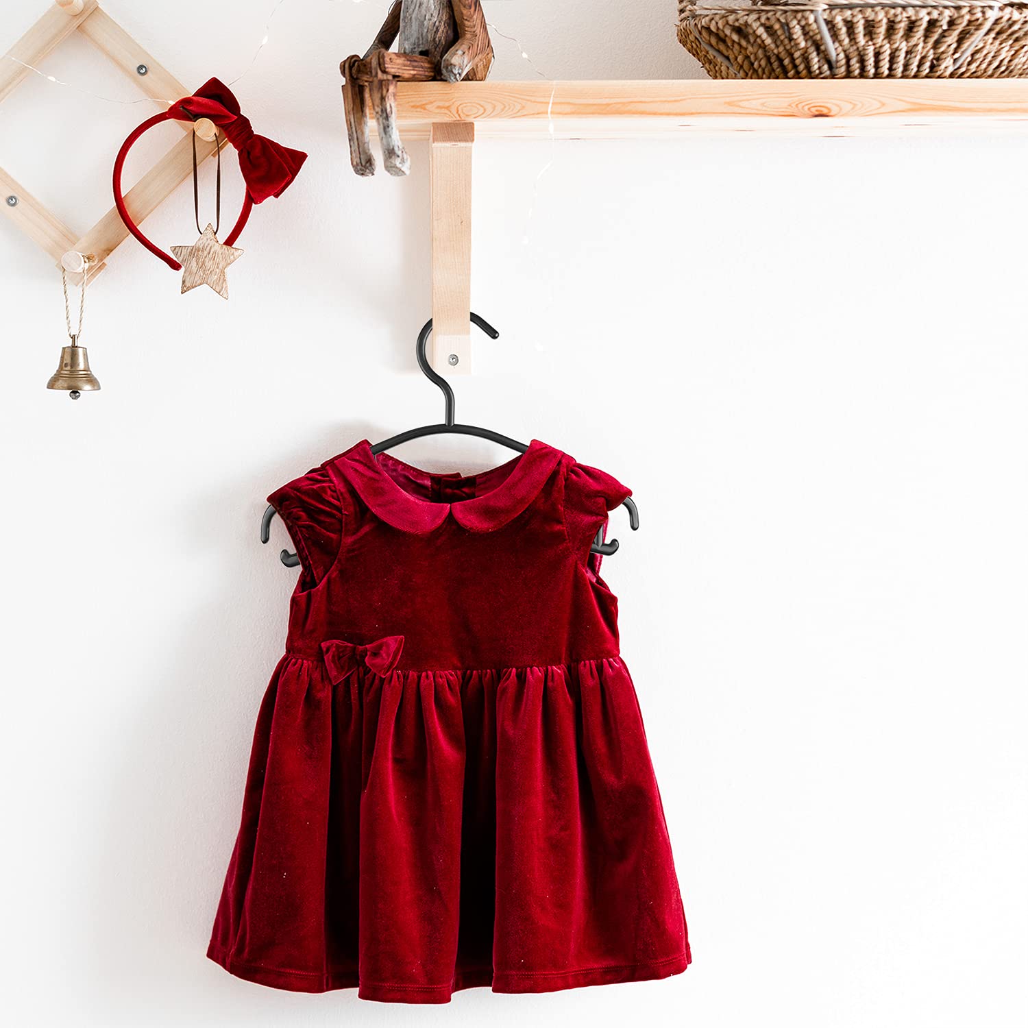 GoodtoU Kids Hangers Baby Hangers for Clothes Plastic Black Infant Hangers Bulk Toddler Hangers for Nursery Child Children Hangers for Closet Clothes Hangers (Black  60pack)