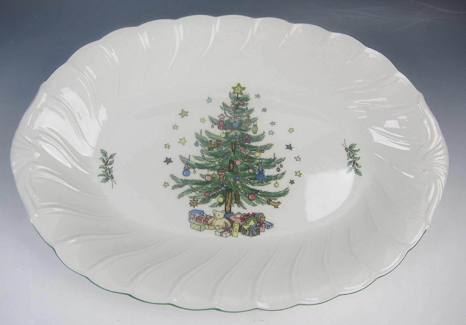Nikko China Happy Holidays 14'' Oval Serving Platter Very Good