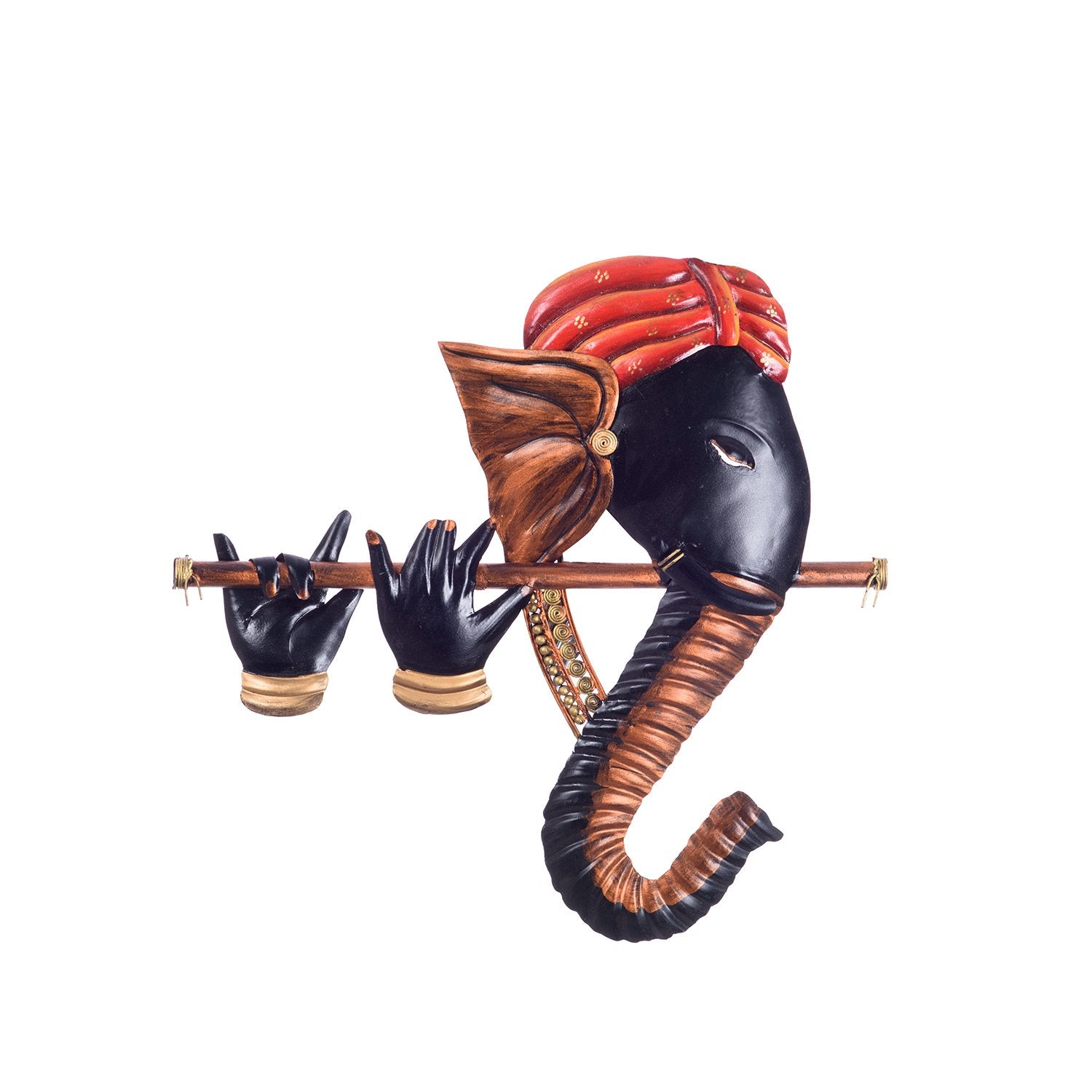 Ecraftindia Wrought Iron Bansuri Ganesha Wall Hanging