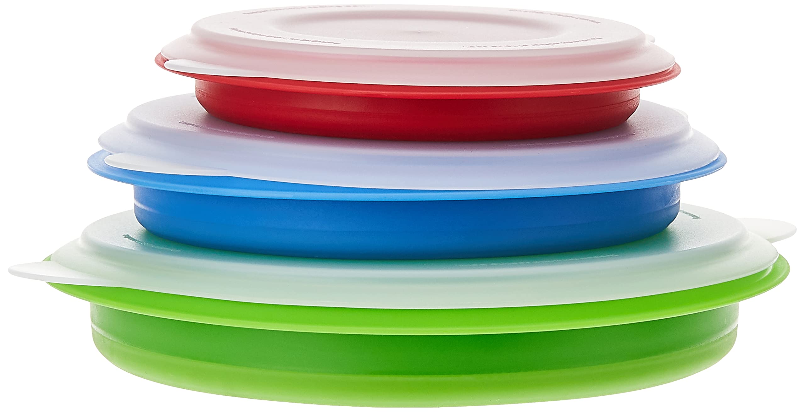 Progressive International Cb-20 Storage Bowls With Lids, Set Of 3, Teal, Green And Red