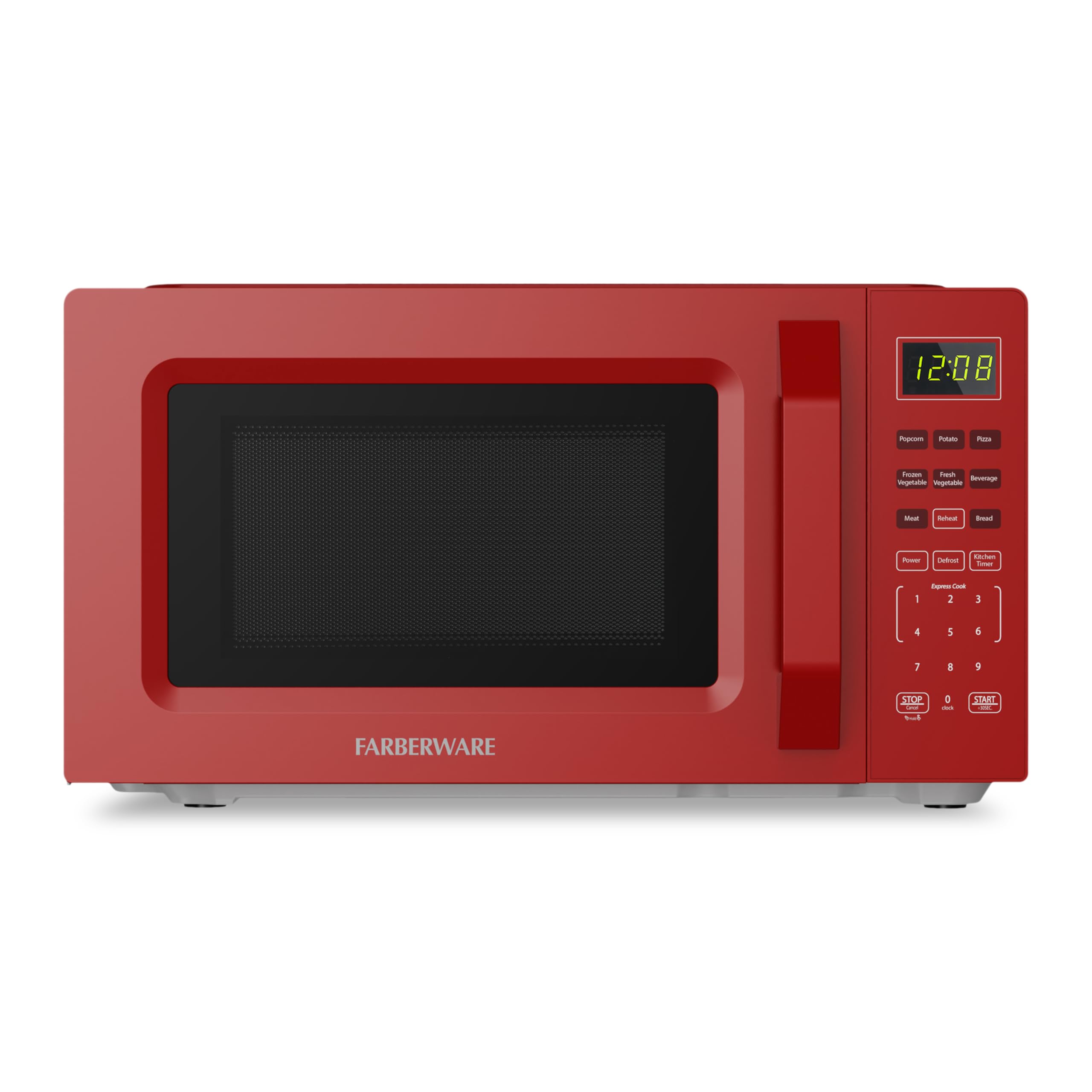 Farberware FMO07WEIRD Compact 700W 0.7 Cu. Ft Microwave Oven, Red