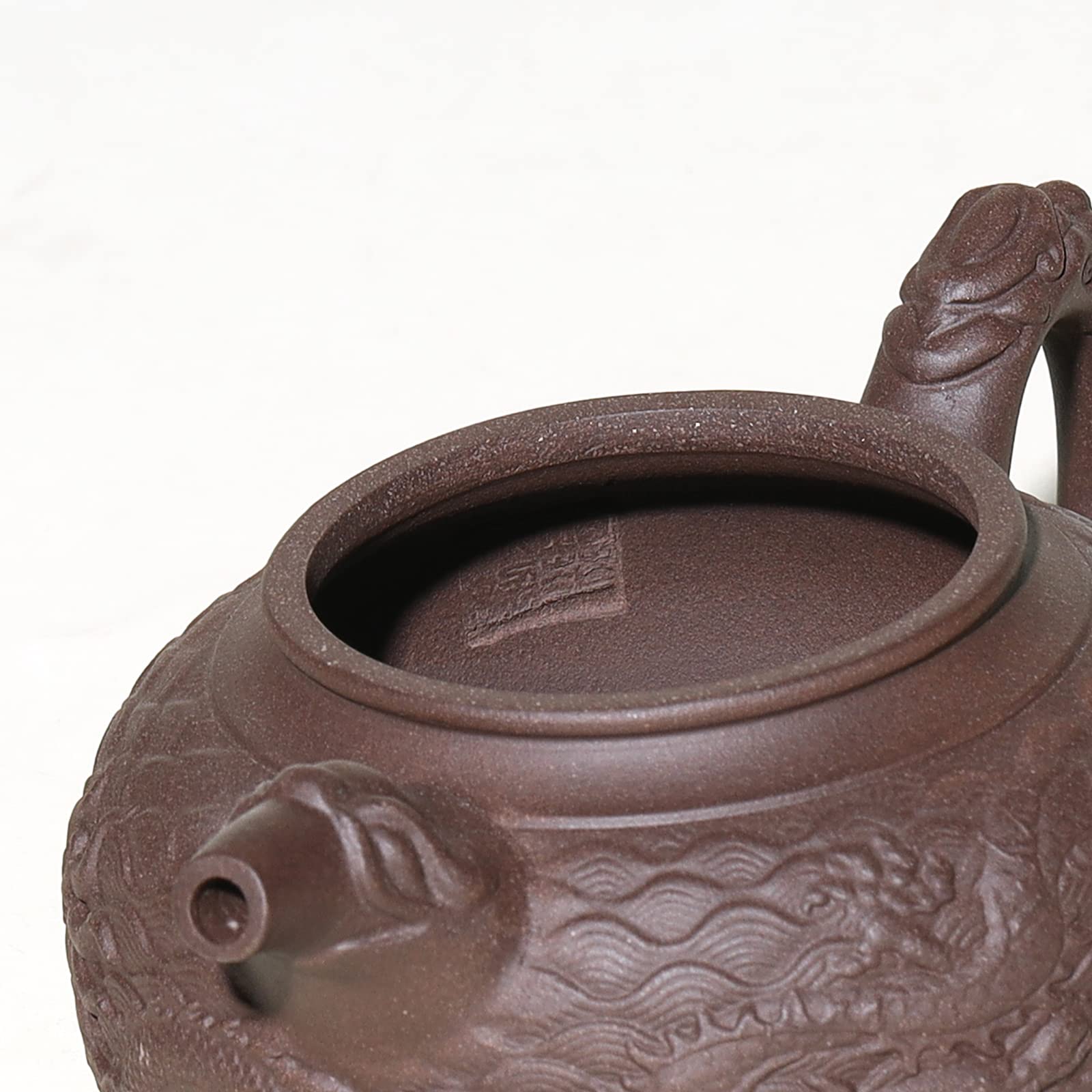 Siline Zisha Tea Pot - Dragon Dezhong 11 Oz,Chinese Genuine Yixing Clay Handmade Teapot With Filter,Infuser Kung Fu Loose Leaf T