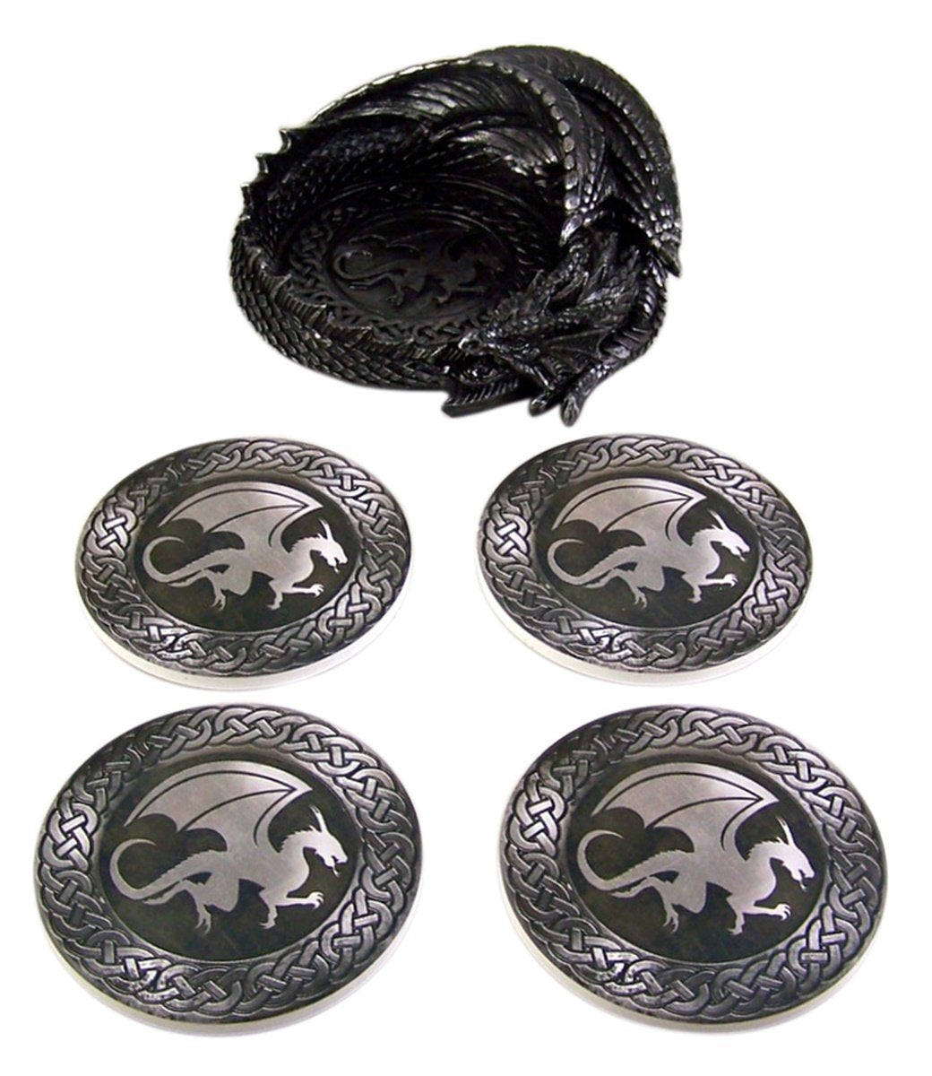Dragon Coaster Holder with 4 Coaster Set
