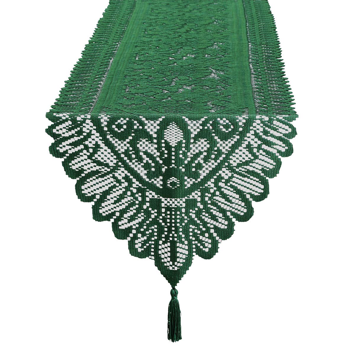 Mookaitedecor Lace Table Runner For Wedding Party Coffee Table Decor Green, 13 X 54 Inch