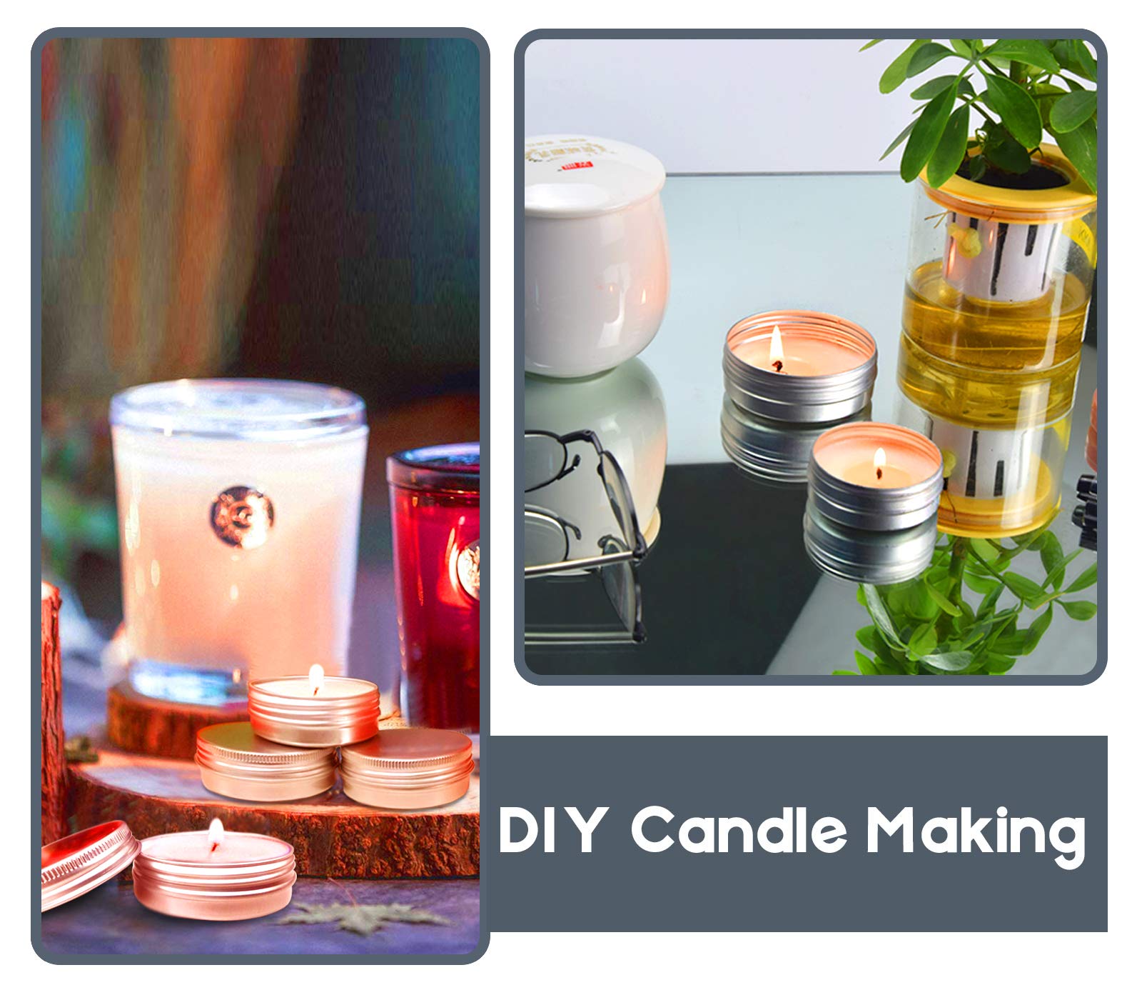 2 Oz/60Ml 24 Pack Aluminum Balm Tins For Pill Storage, Jar Containers With Screw Thread Lid For Lip Balm, Cosmetic, Candles, Alu