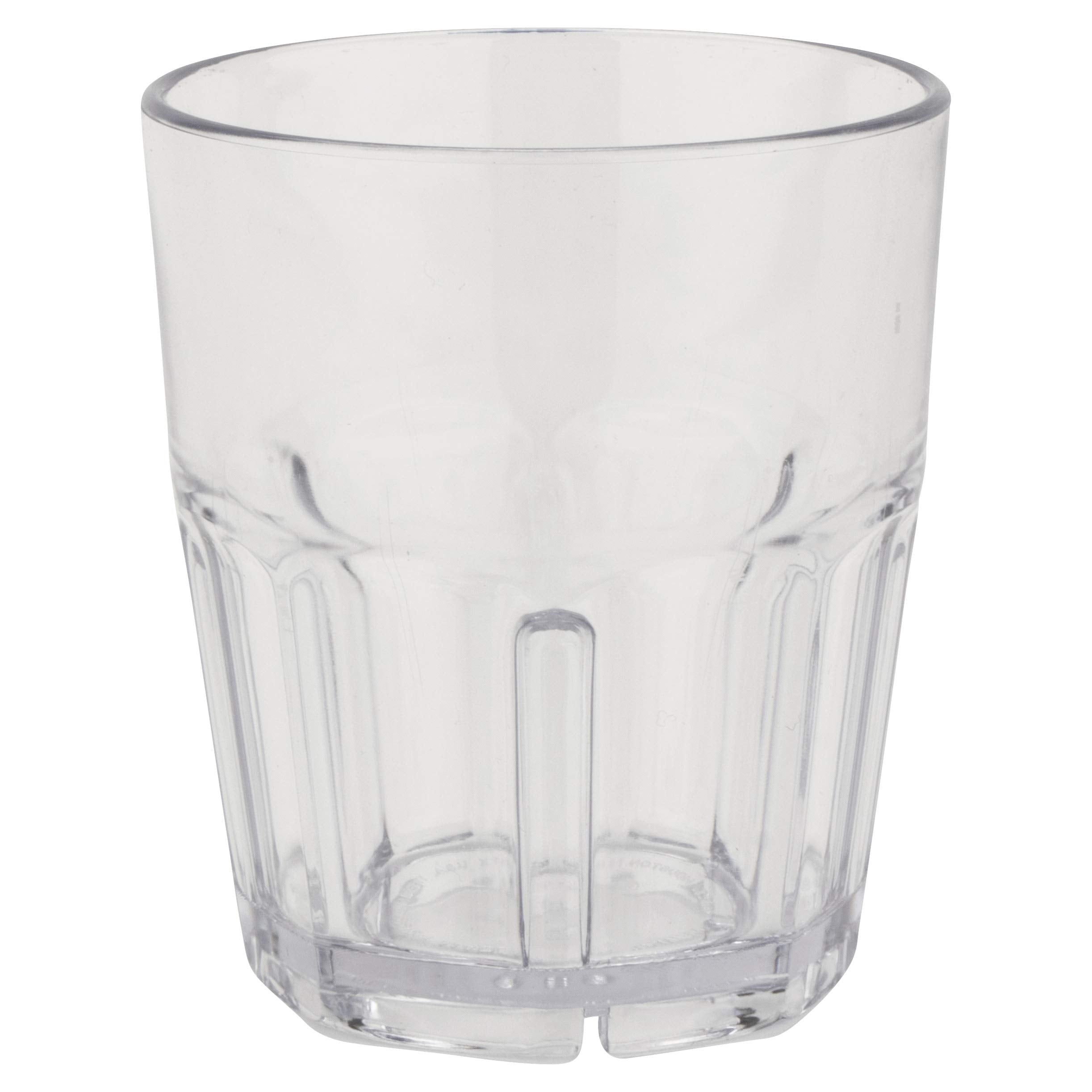 G.E.T. Heavy-Duty Shatterproof Faceted Plastic Tumbler, 12 Ounce, Clear (Set Of 12)