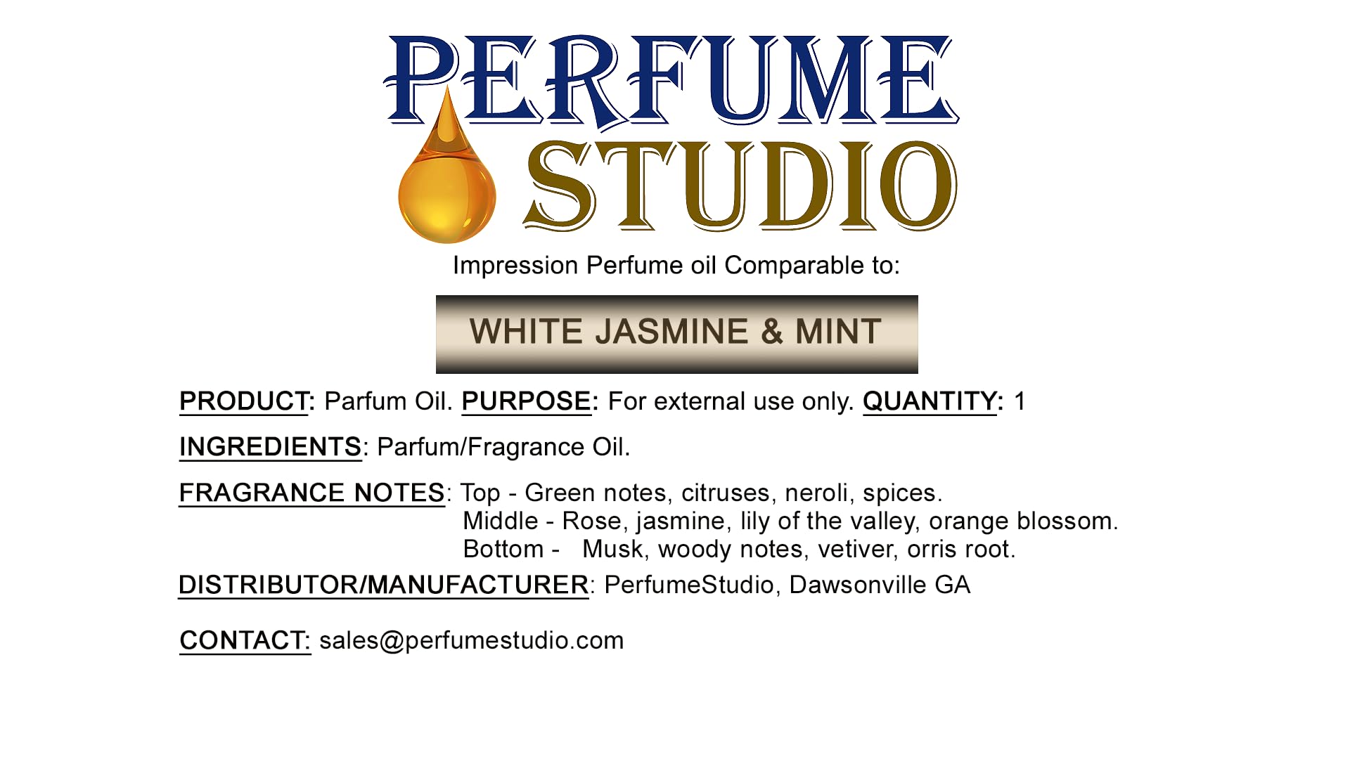 Premium Perfume Oil 10 Ml Roller Bottle Compatible To (White Jasmine & Mint)