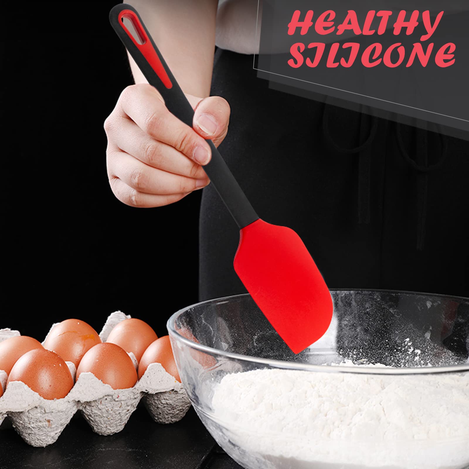 Teevea Silicone Rubber Spatula For Kitchen Cooking, Baking And Mixing Heat Resistant Non Stick Dishwasher Safe Bpa-Free, Set Of