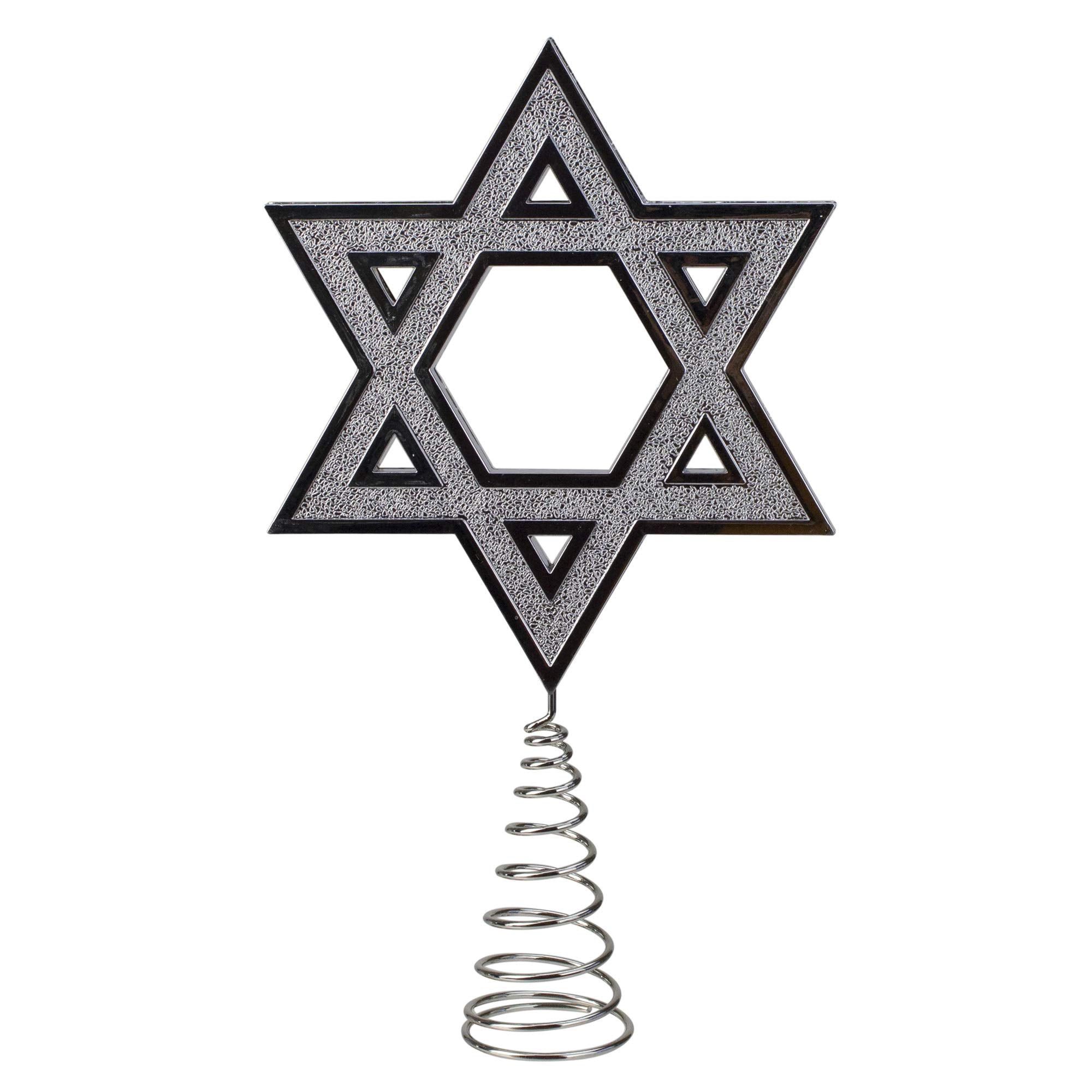 Kurt Adler H0260 9.5 Silver Star Of David Hanukkah Holiday Tree Topper