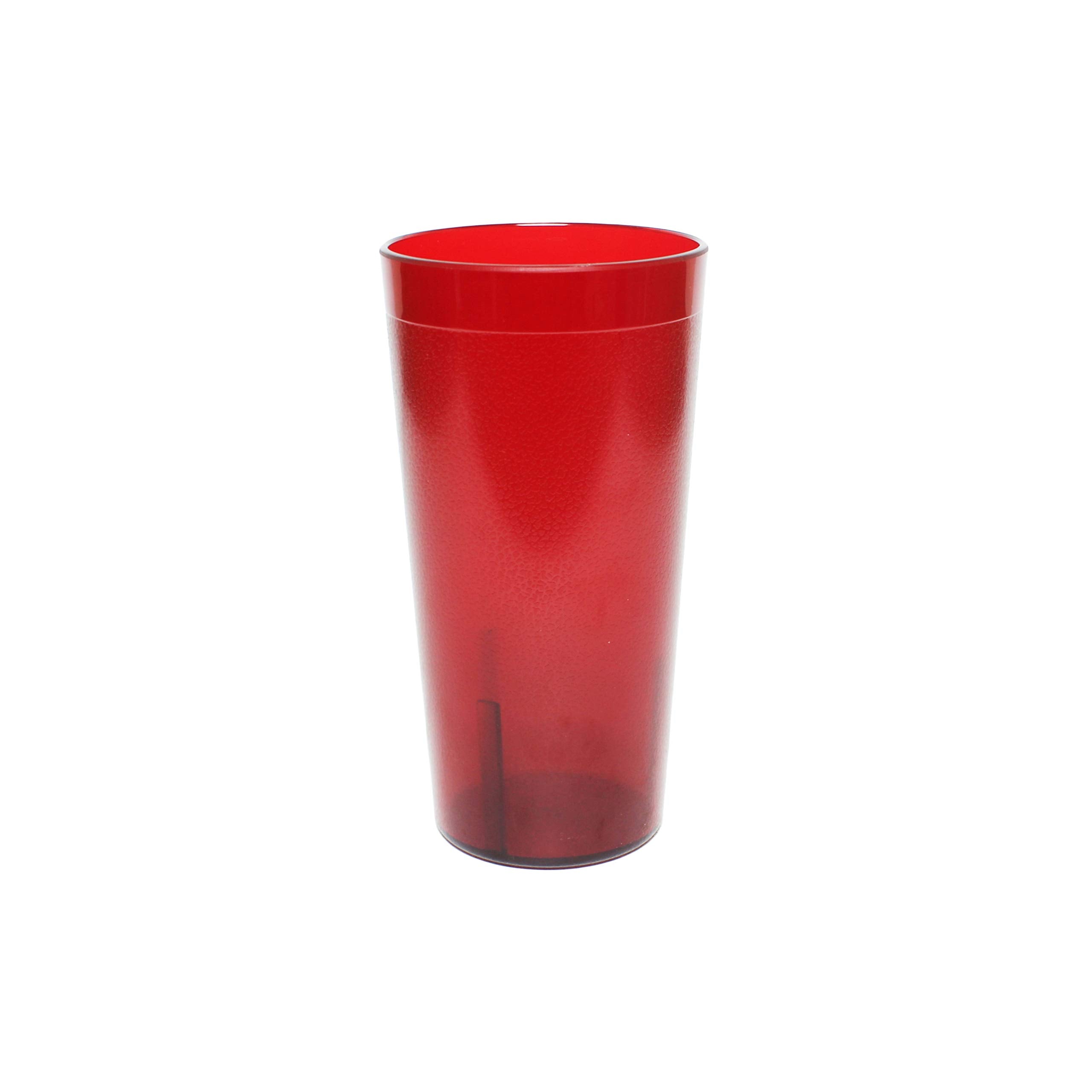 New, 20 Oz. Restaurant Tumbler Beverage Cup, Stackable Cups, Break-Resistant Commmerical Plastic, Set Of 6 - Ruby Red