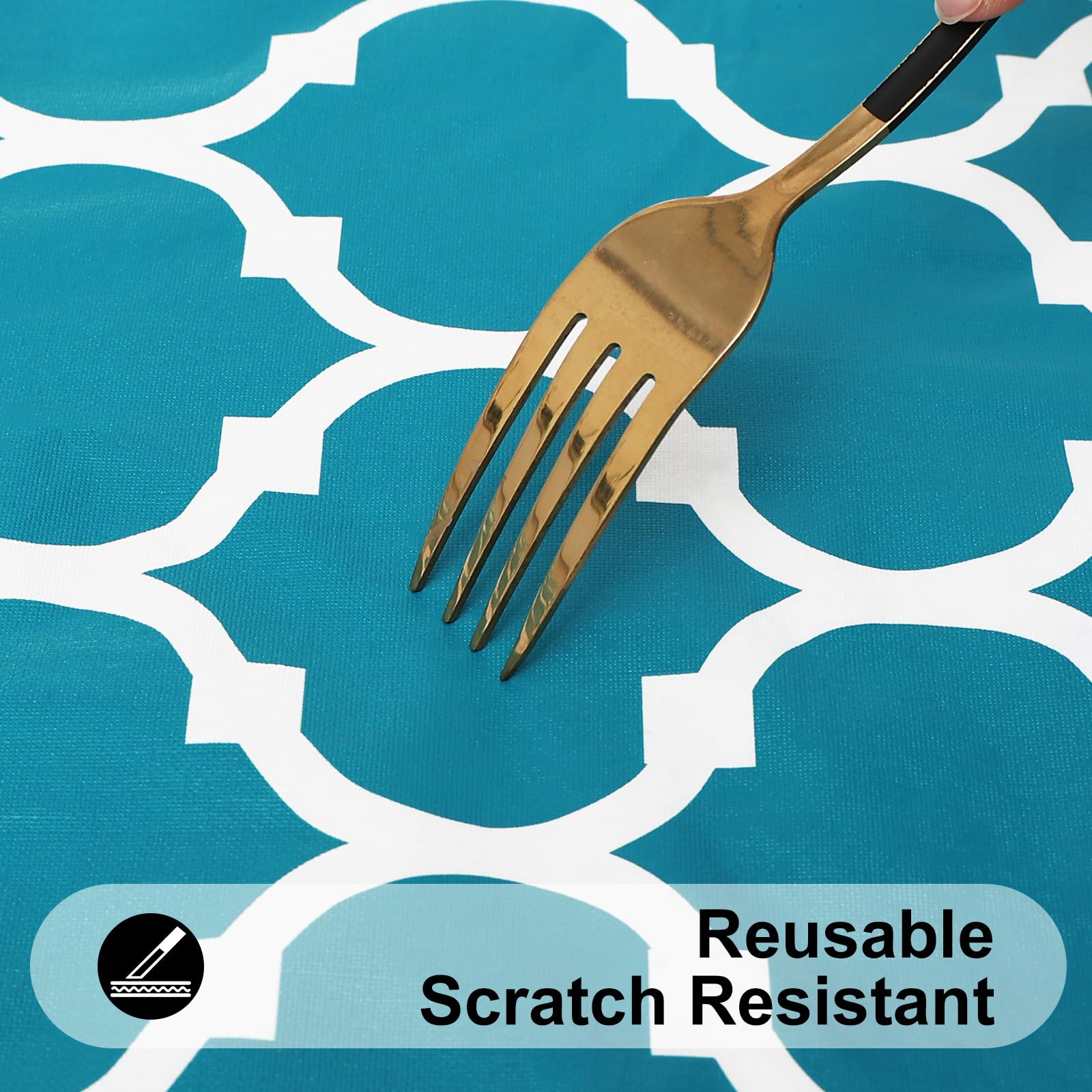 Smiry Rectangle Table Cloth Cover, Waterproof Vinyl Tablecloth With Flannel Backing For Rectangle Tables, Wipeable Spillproof Pl