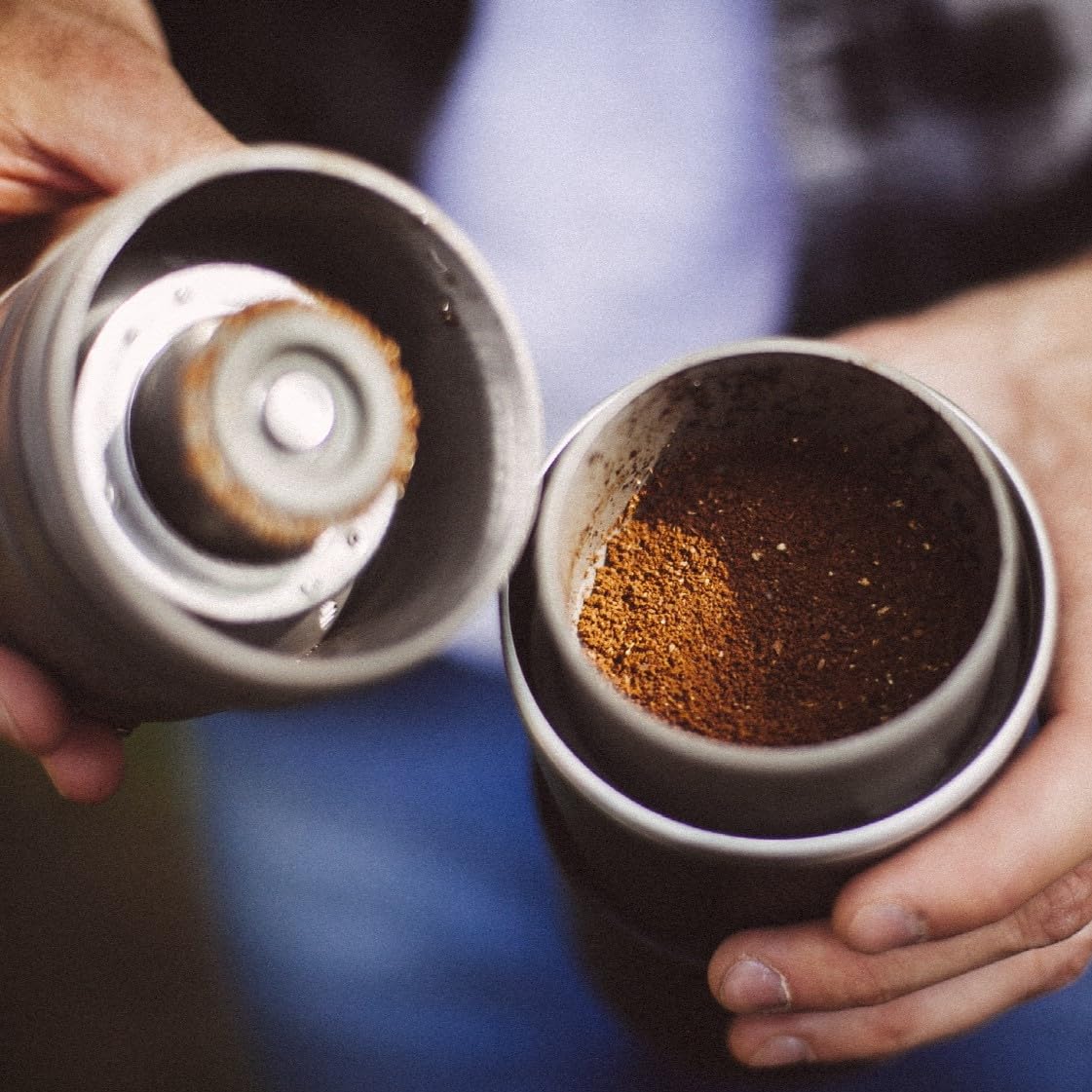 Cafflano Klassic : All-In-1, Drip Kettle+Grinder+Permanent Stainless Filter Dripper+Double-Wall Tumbler, Pourover, Coffee Maker