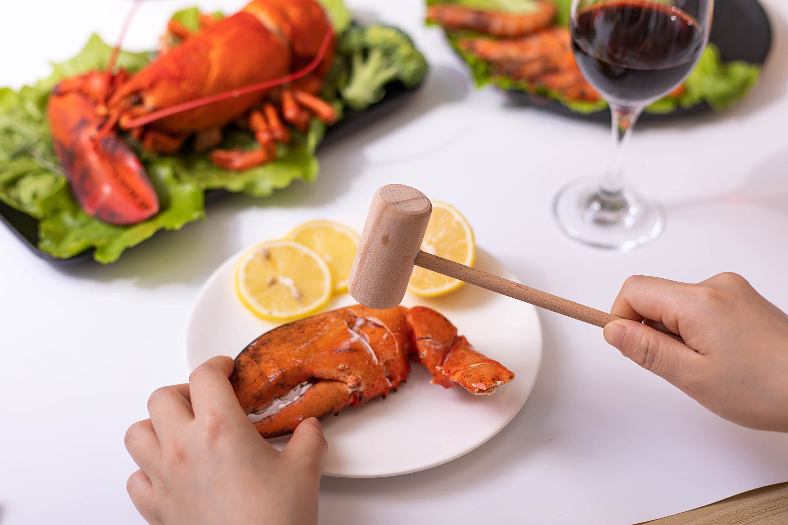 8.26'' Wooden Crab Mallets Crab Hammers Lobster Seafood Crackers (16 Pcs)