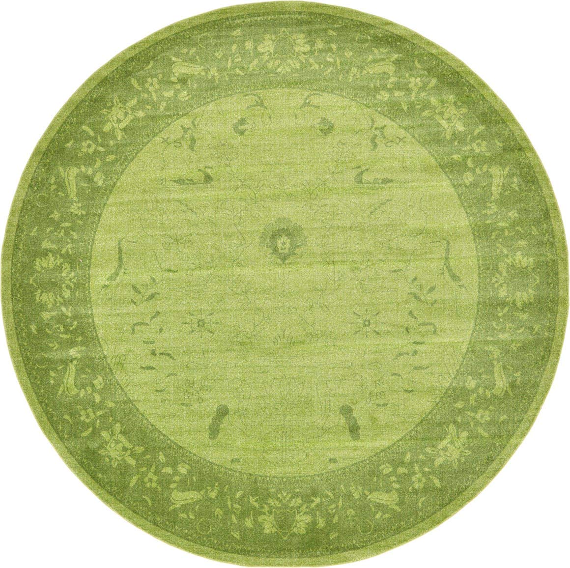 Unique Loom La Jolla Collection Farmhouse, Contemporary, Botanical, Traditional, Vintage Area Rug, 12 ft 2 in, Green/Dark Green