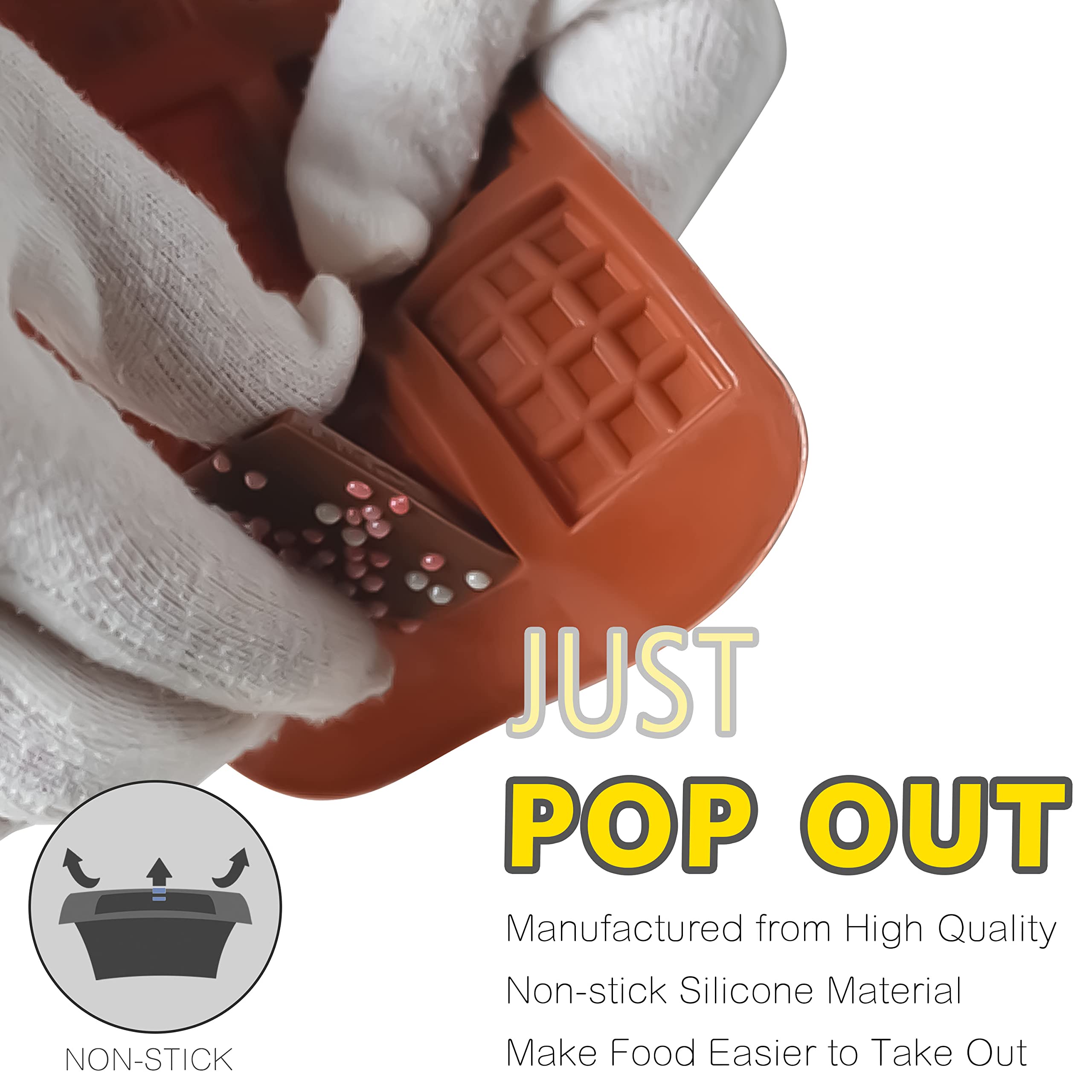 ANAEAT Silicone Break Apart Chocolate Molds  Set of 4 Flexible Non-Stick Silicone Candy Protein and Energy Bar Molds for Mini Rectangle Chocolates and Candies - Just Pop Out