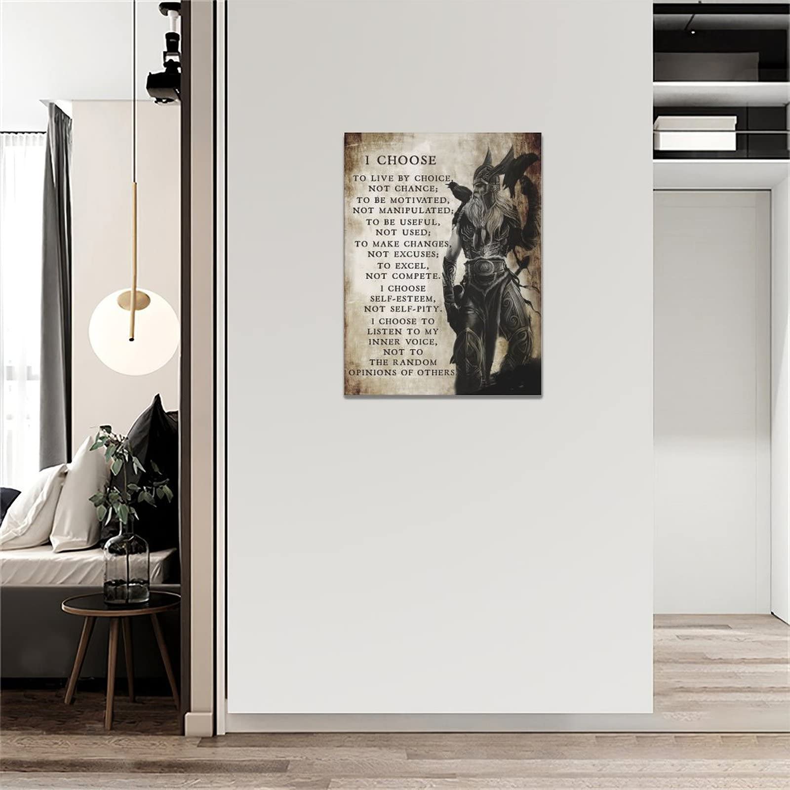 Viking Warrior Wall Art Viking Samurai Picture Wall Decor I Choose To Live By Choice Inspirational Quotes Canvas Painting Prints