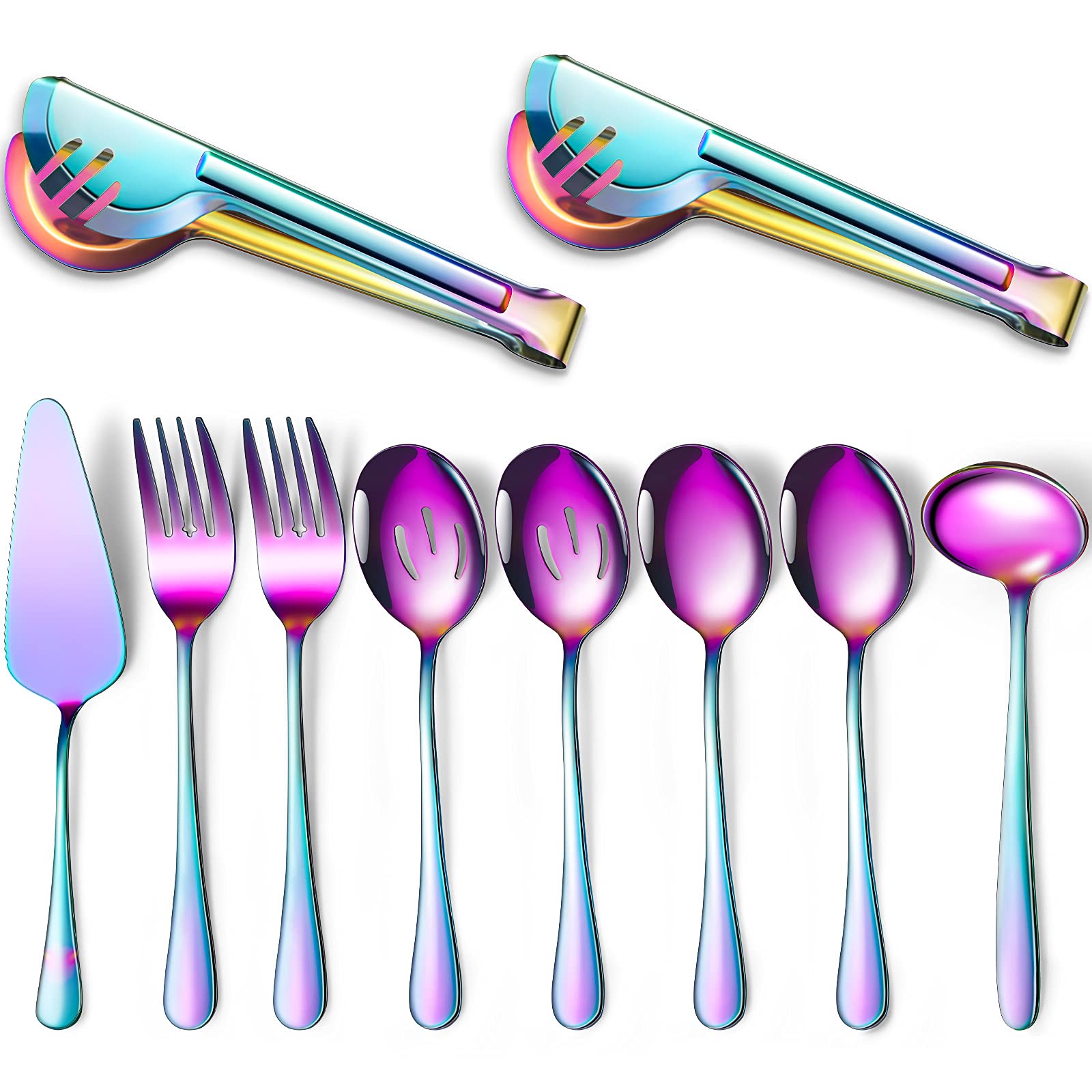 Patelai Serving Utensils Set Include Large Spoons Slotted Spoons Forks Tongs Soup Ladle And Pie Server Buffet Catering For Dishw