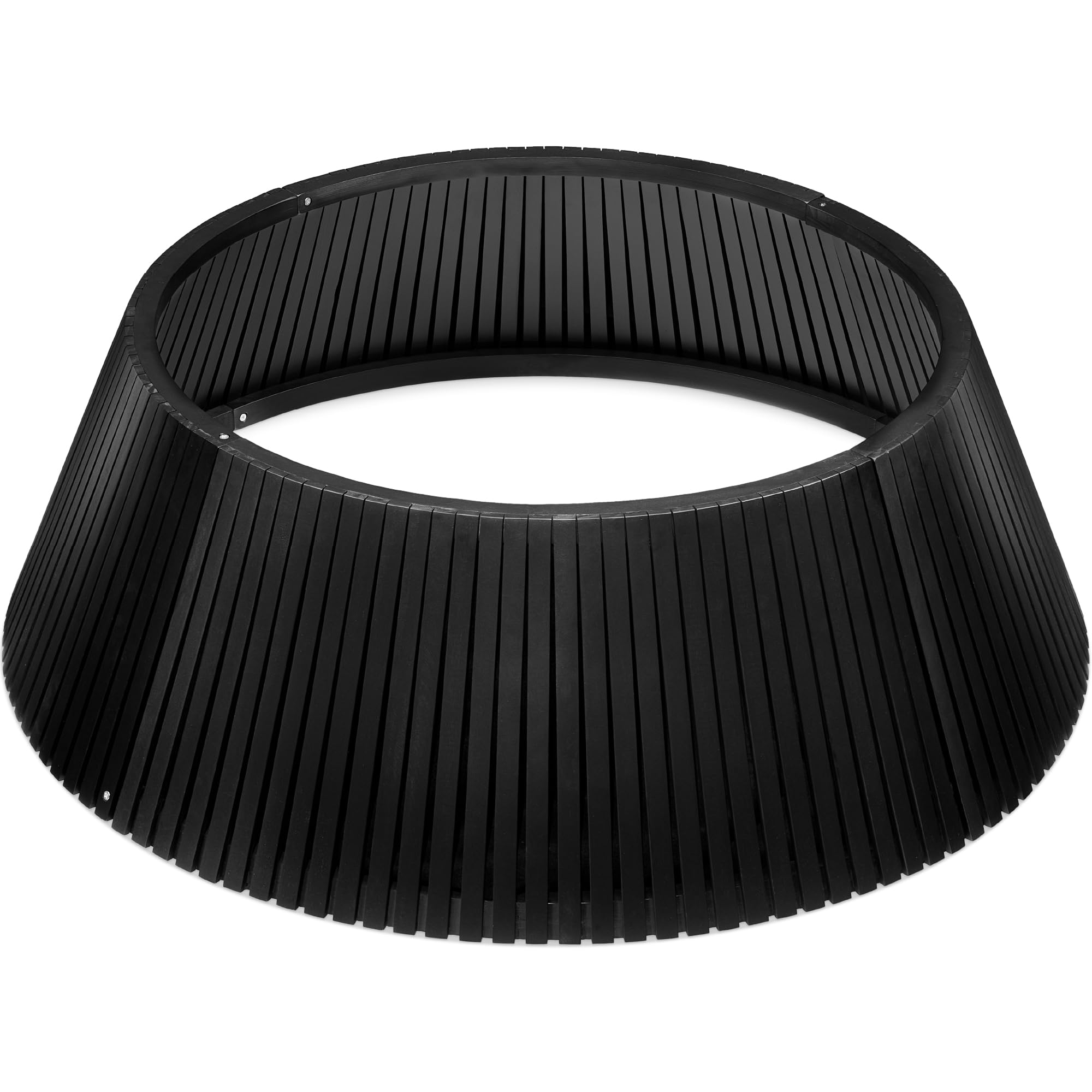 Best Choice Products 42in Christmas Tree Collar, Solid Wood Slatted Tree Skirt Holiday Accessory for Home - Black