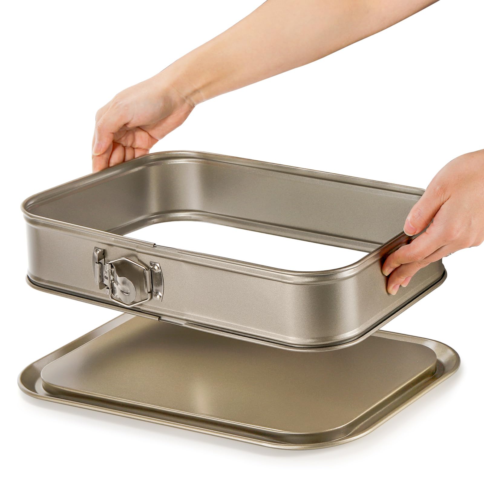 Soujoy Springform Cake Pan, Non-Stick Rectangle Cheesecake Pan, Large Cake Pan With Removable Bottom, Ice Cream Cake Bakeware, 1