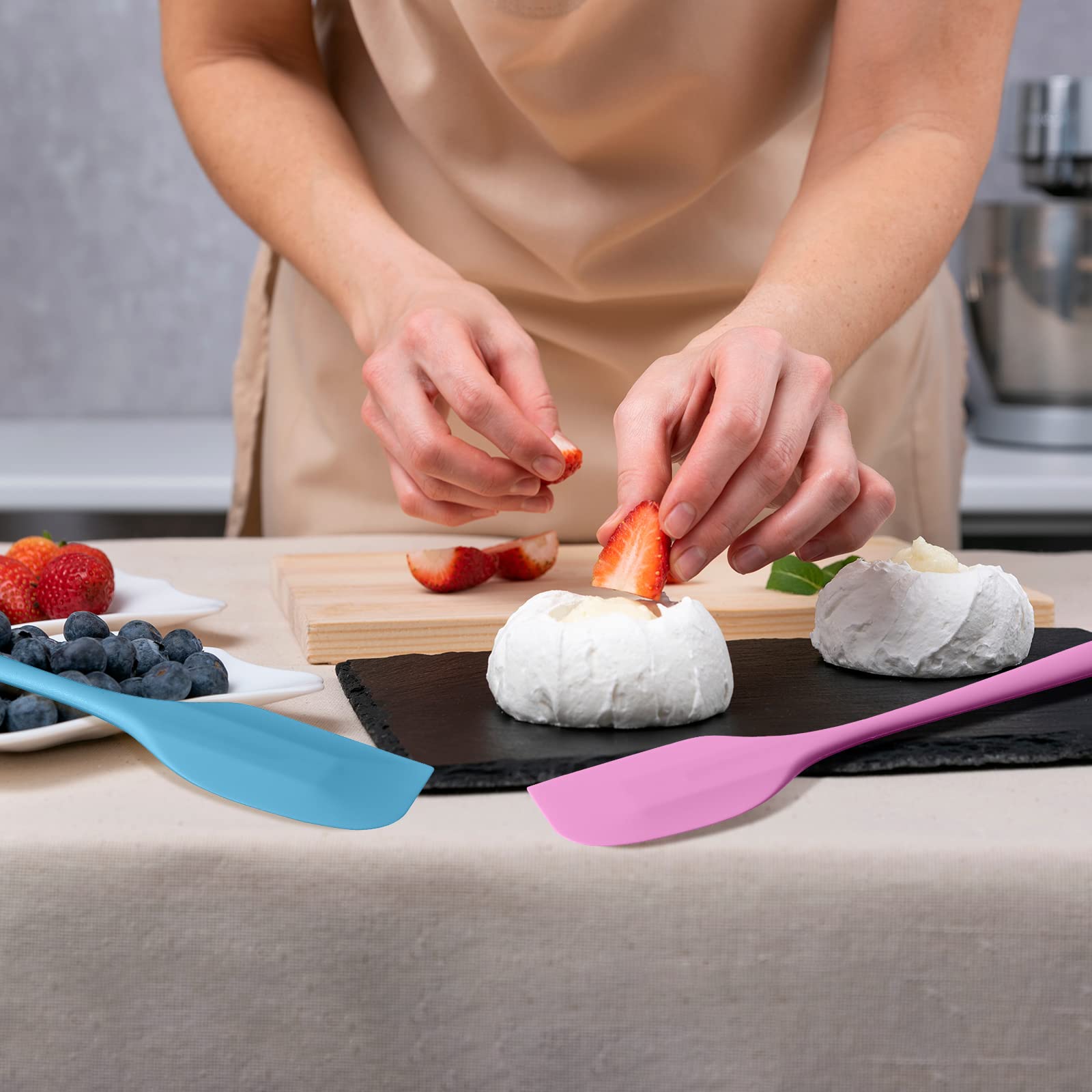Irenare 30 Pcs Silicone Spatulas 11 Inch Large Rubber Spatulas Heat Resistant Spatulas Non Stick Flexible Scrapers Baking Mixing