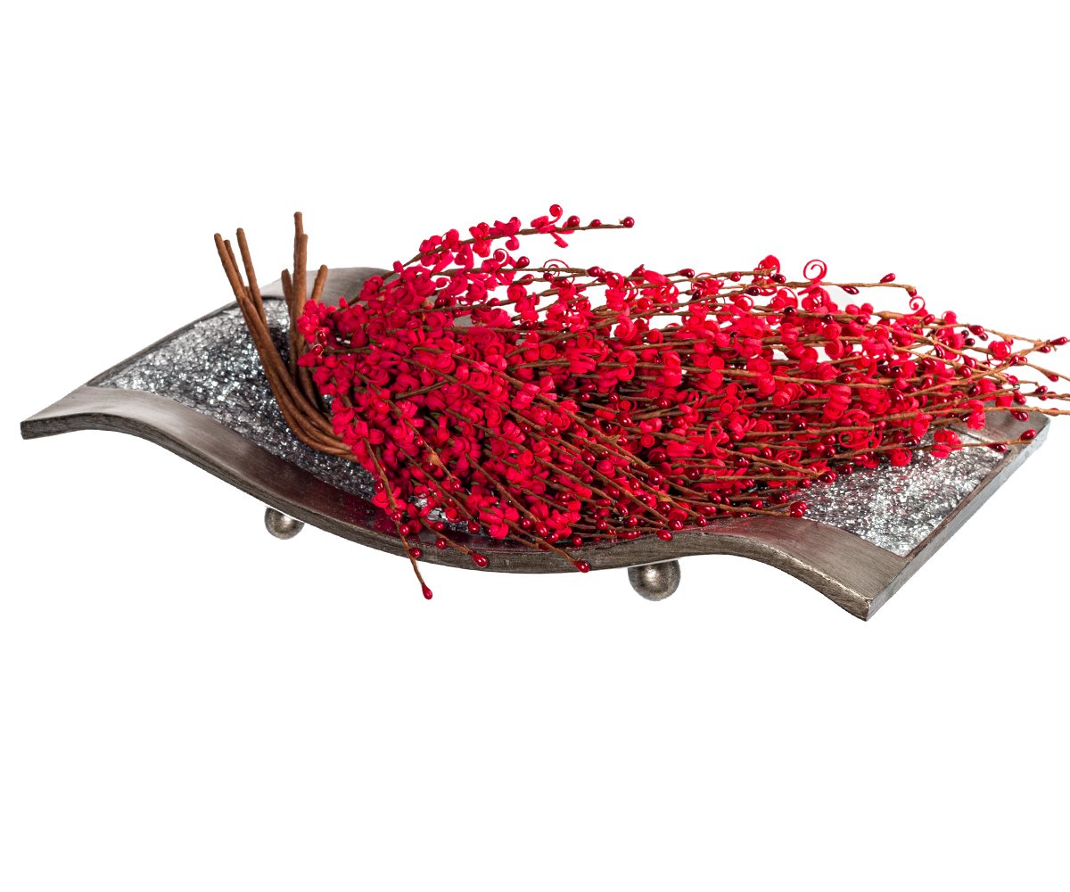 Creative Scents Schonwerk Centerpiece for Dining Room - Crackled Mosaic Design- Home Coffee Table Decor Decorations Centerpiece for Dining/Living Room - Best Wedding Gift (Silver)