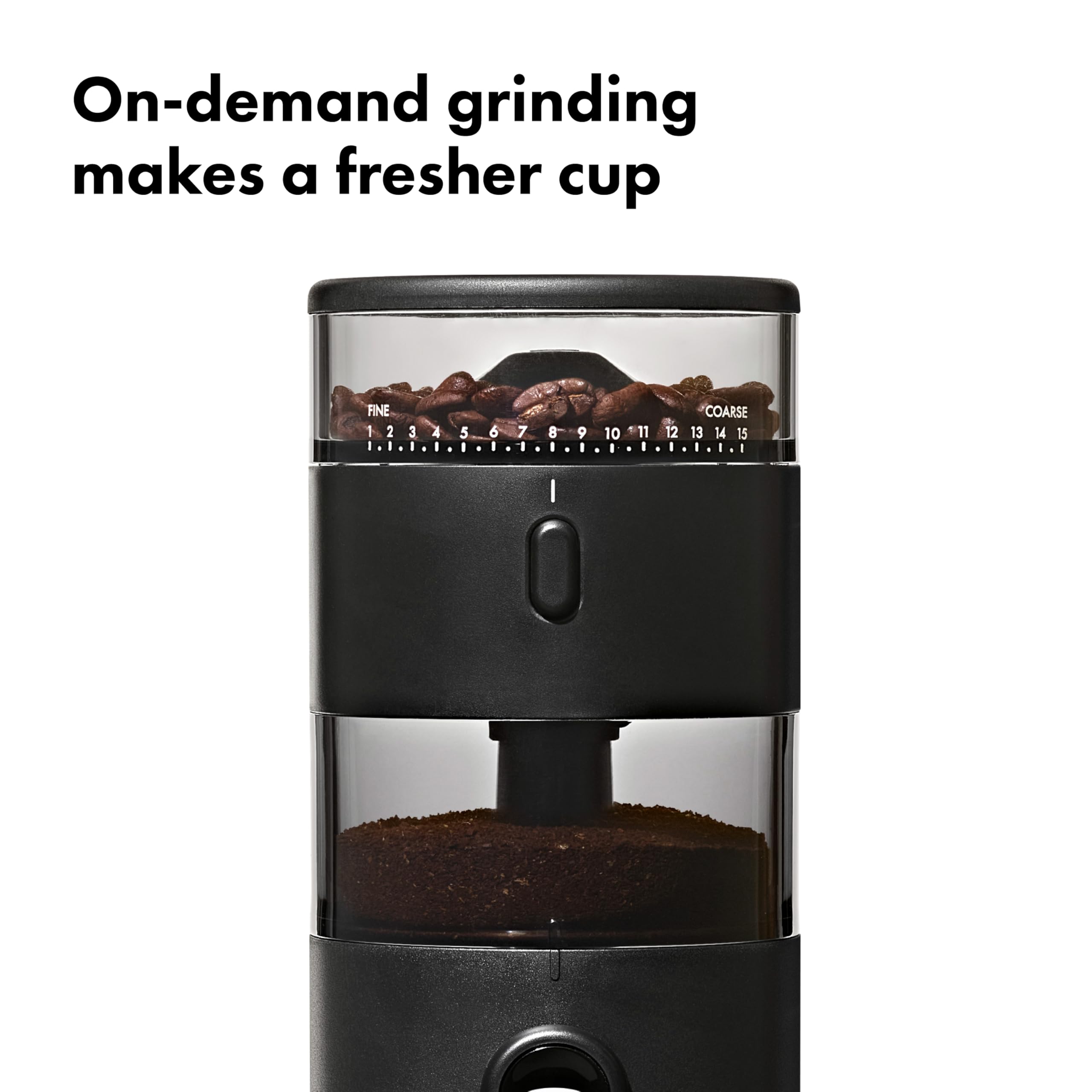 OXO Brew Compact Conical Burr Coffee Grinder, 50g, Black, Plastic, Model 8720800