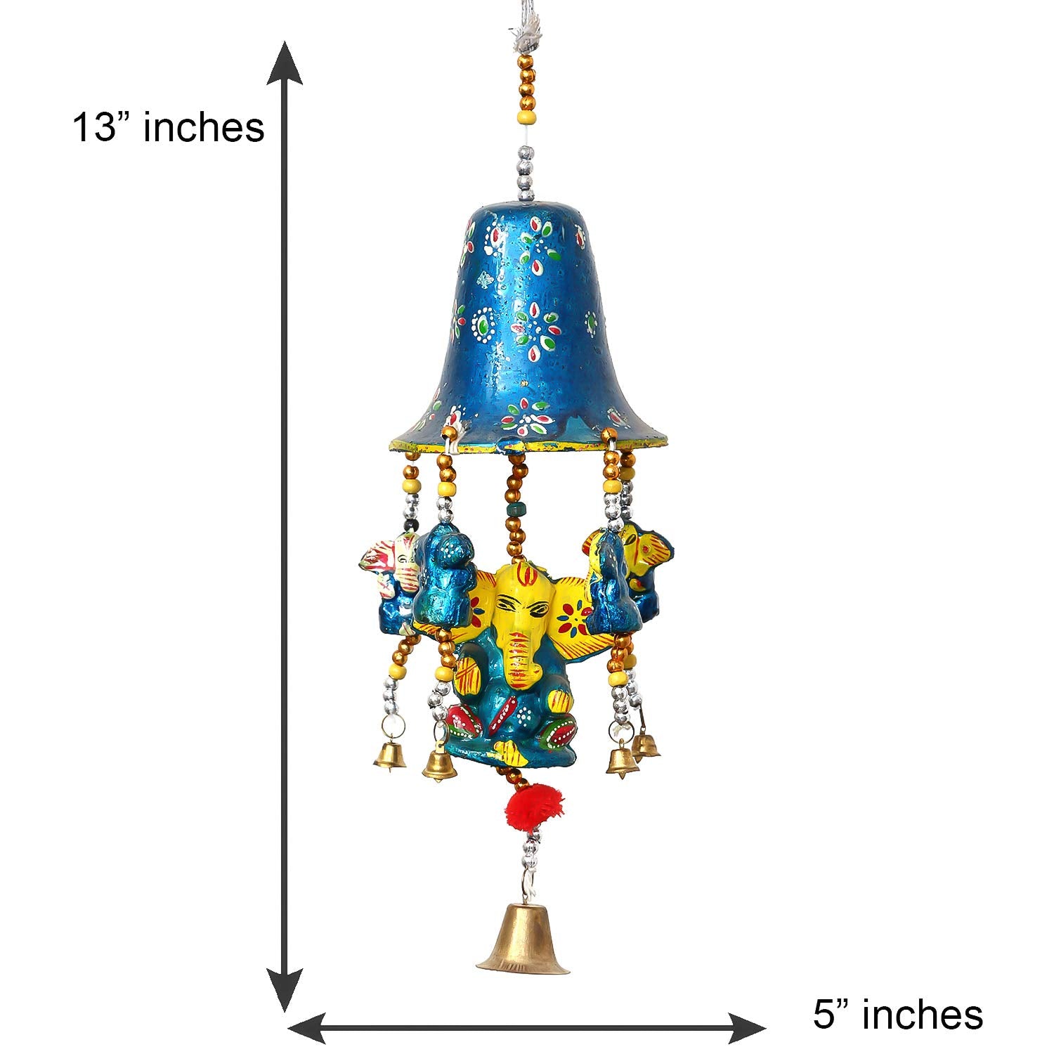 eCraftIndia Handcrafted Decorative Lord Ganesha Wall/Door/Window Hanging Bells
