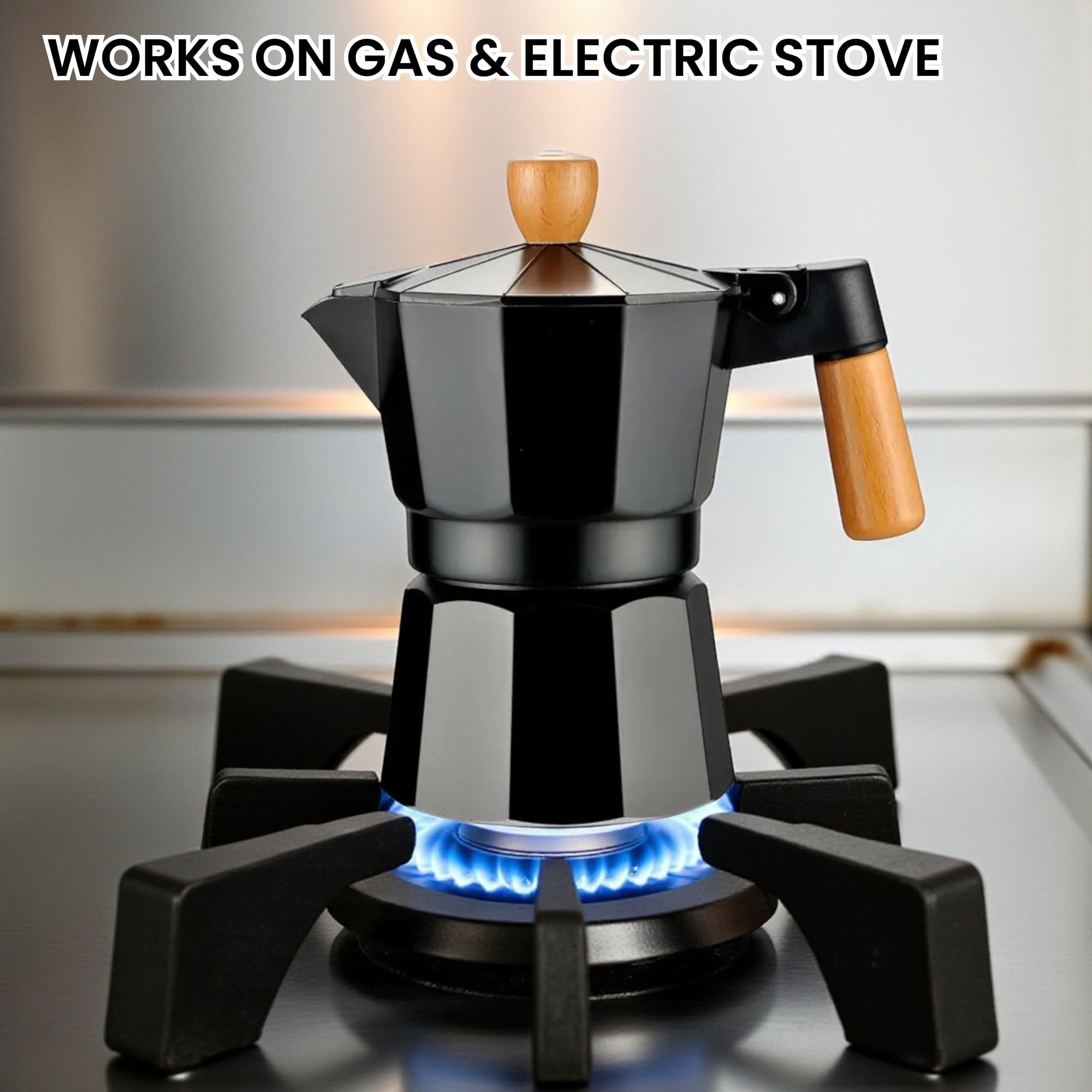 Aashonee Italian Coffee Maker - Espresso Moka Pot For Classical Taste Greca Coffee Enthusiast - Quality Espresso Maker Stove Top