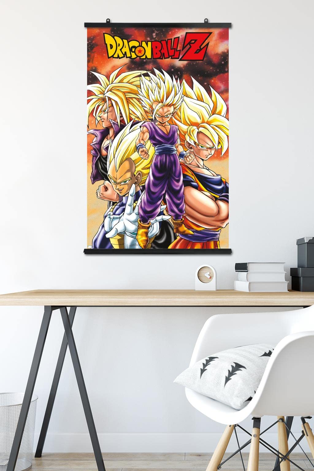 Trends International Dragon Ball Z - Saiyans Wall Poster, 22.375'' X 34'', Premium Poster & Clip Bundle