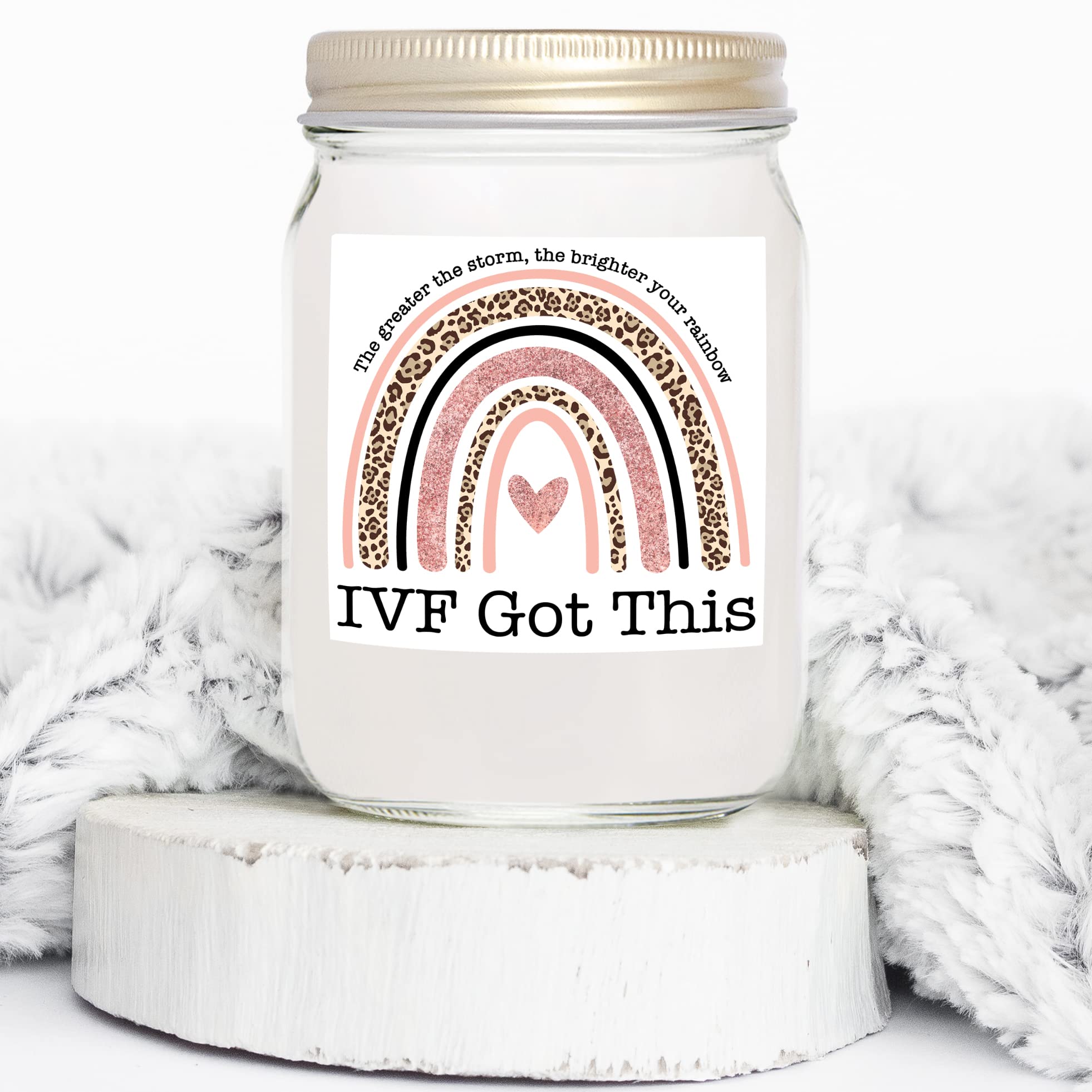YouNique Designs Fertility Candle, 7 Ounces, IVF Gifts for Women, Infertility Gifts for Women, Encouragement Gifts for Women, Wh