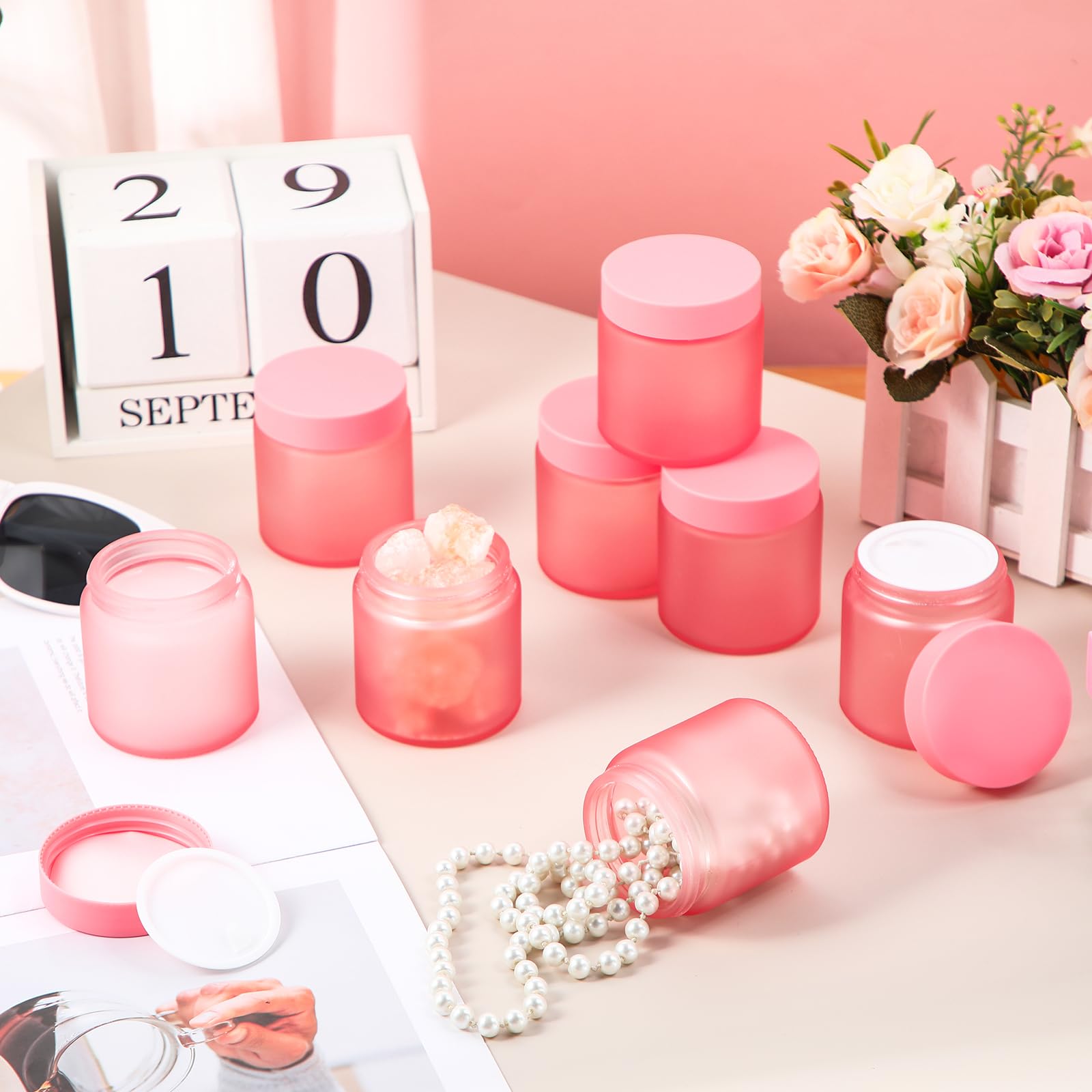 Norme 12 Pcs 4 Oz Glass Jars With Lids Leakproof Round Airtight Empty Cosmetic Jars With Inner Liners Lid For Storing Lotions Po