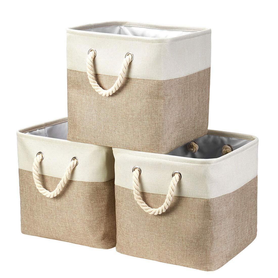 I Bkgoo 3Pack Large Foldable Storage Bins